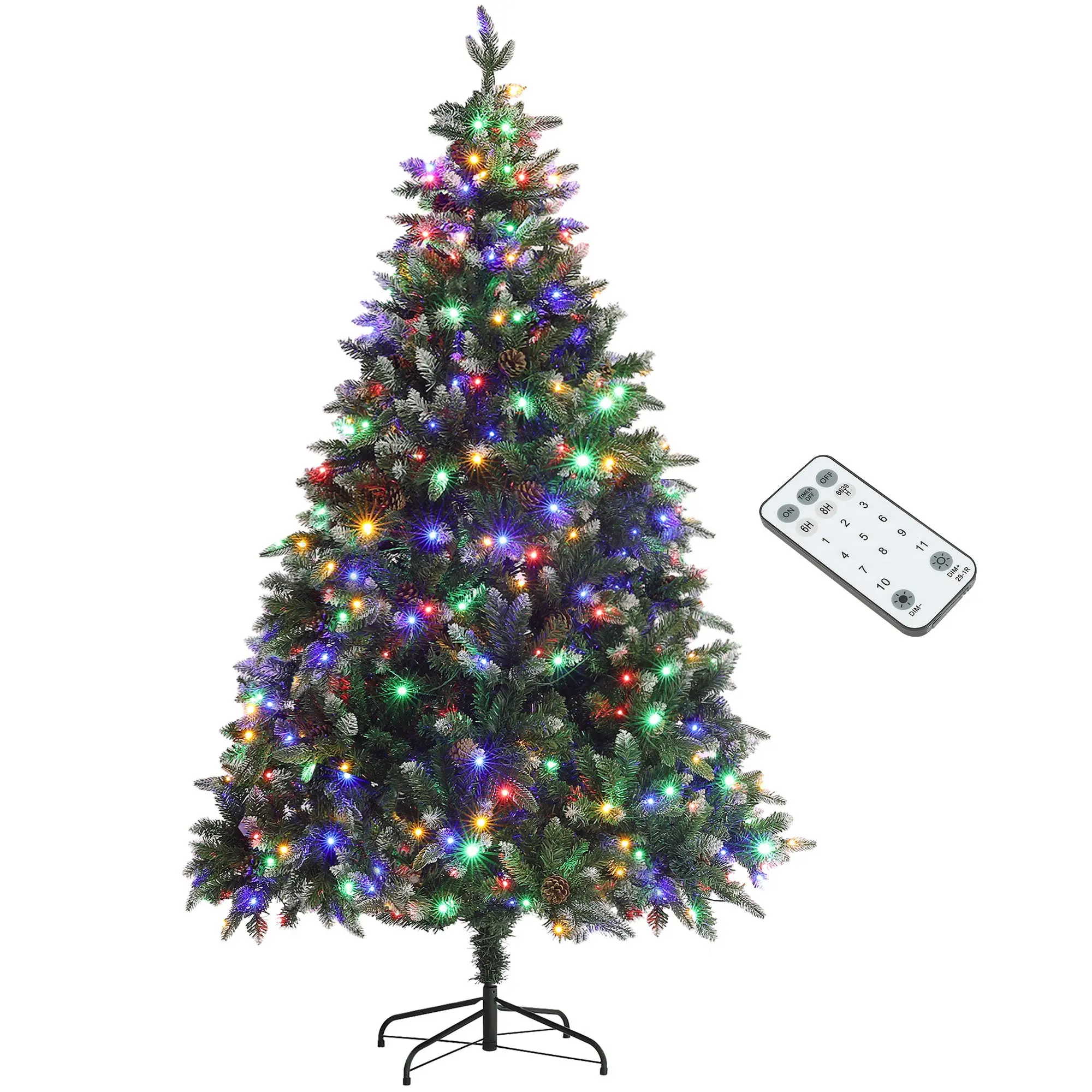 6ft Pre-Lit Christmas Tree with Dual-Colour LED Lights, 1,078 Tips, Green