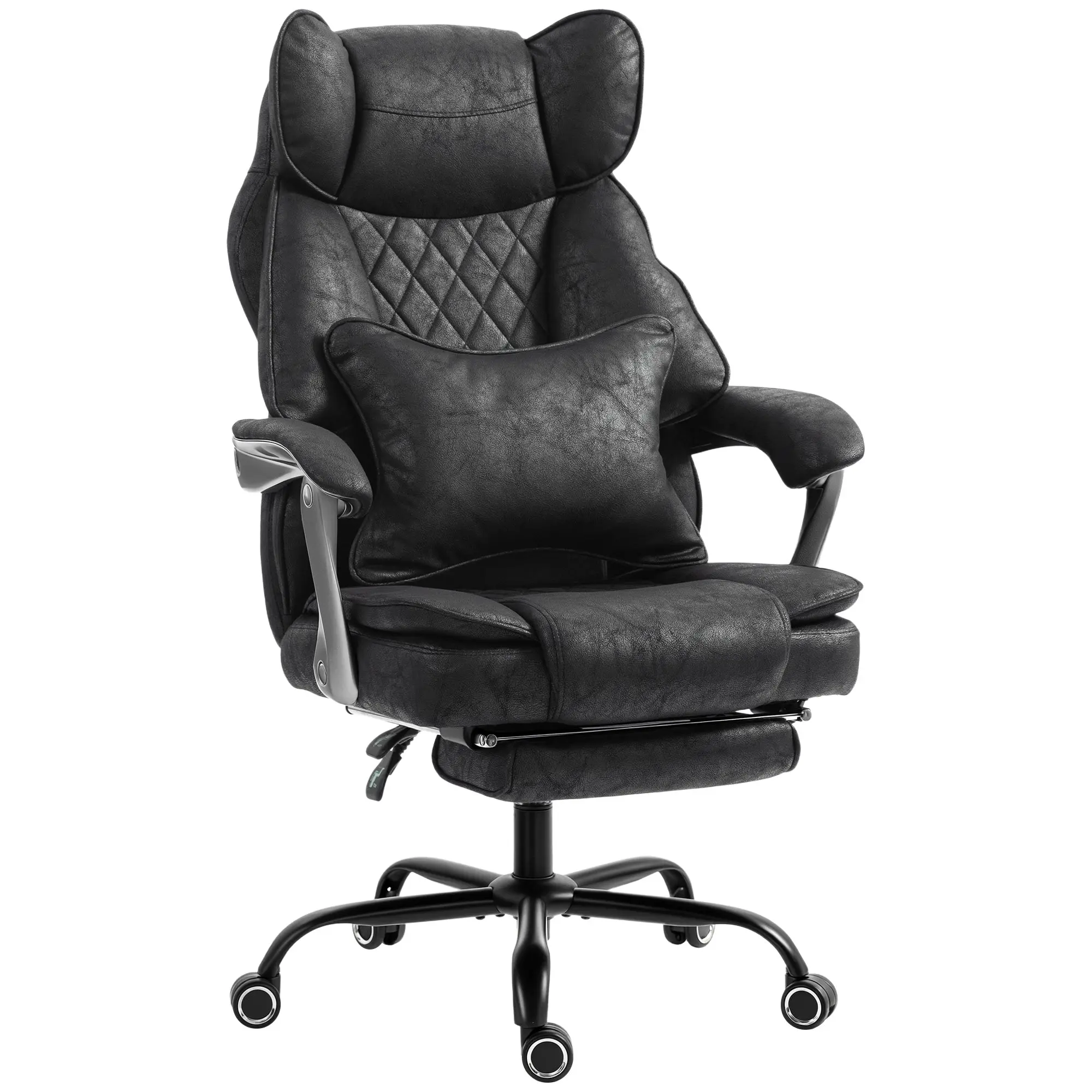 Big and Tall Executive Desk Chair with Footrest & Lumbar Support 400 lb Black