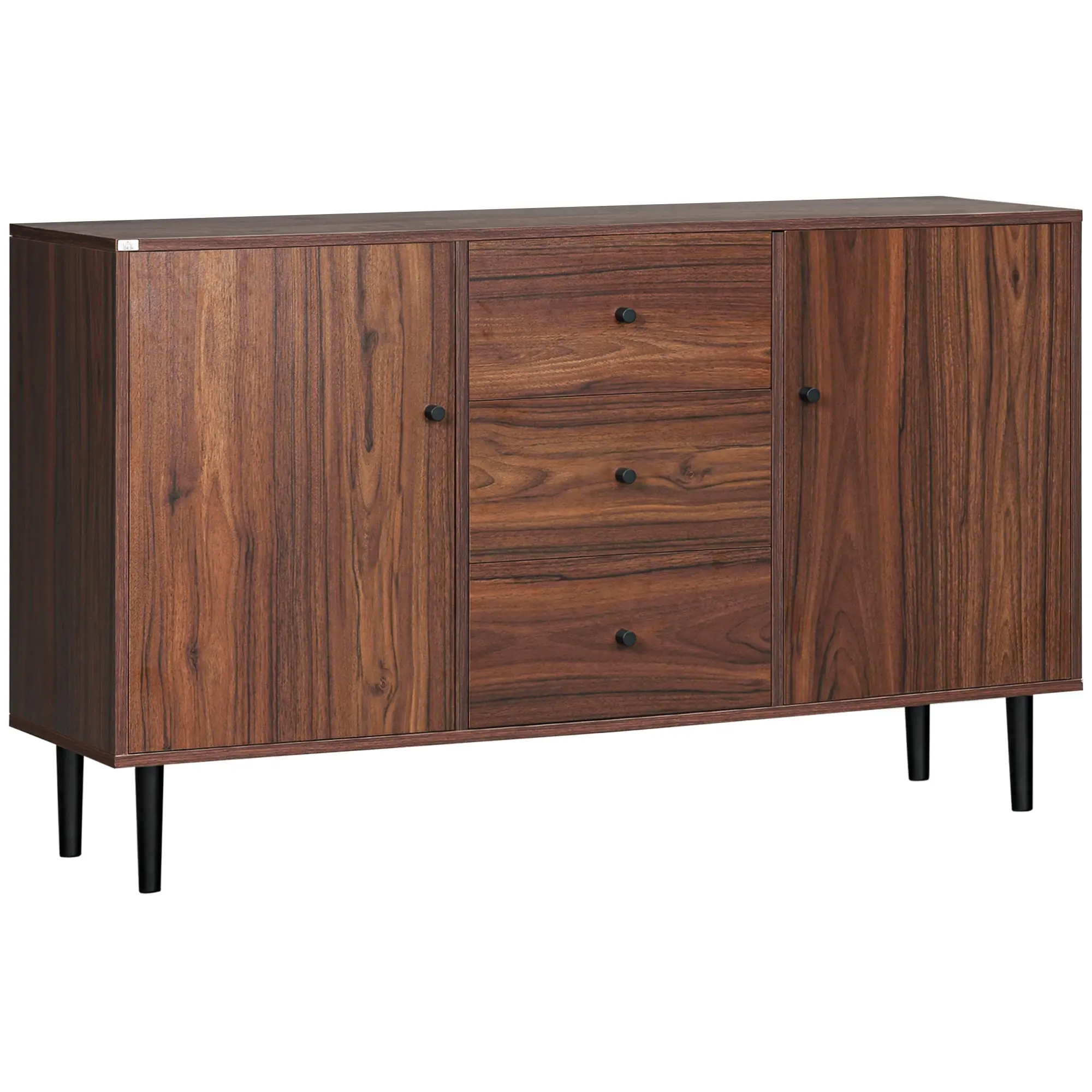 Vintage Sideboard with 3 Drawers & Adjustable Shelves,  Rustic Brown