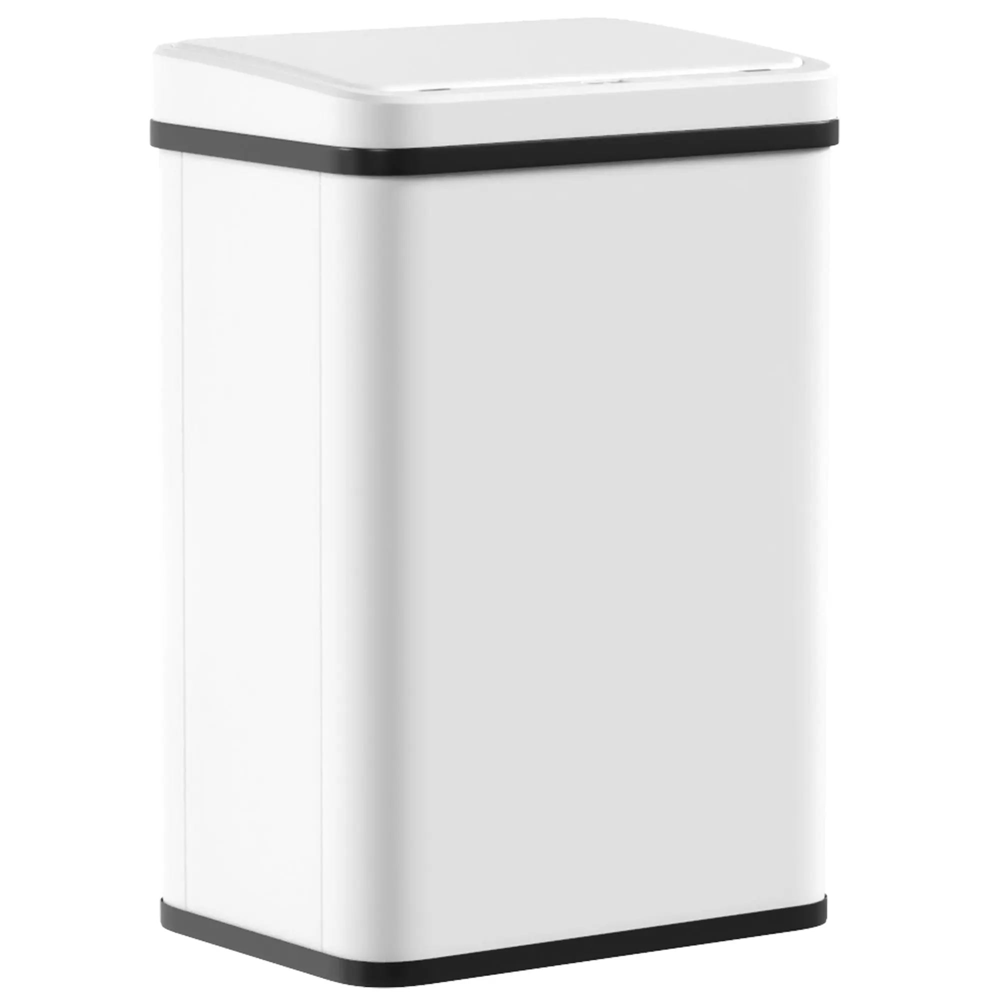 40L Touchless Sensor Bin with Quiet Soft-Close Lid, Stainless Steel, White