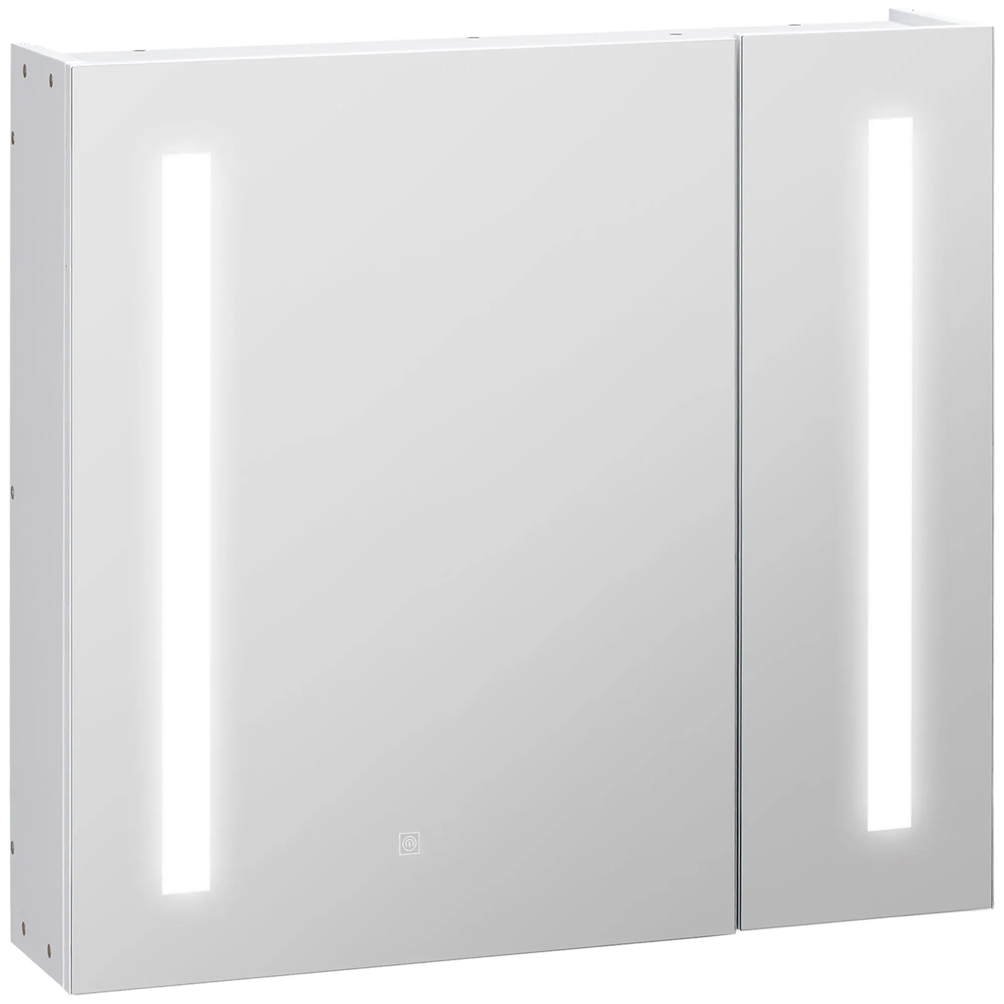 3-Tier LED Medicine Cabinet, Mirrored Bath Cabinet w/ Adjustable Shelf & USB Charge, White