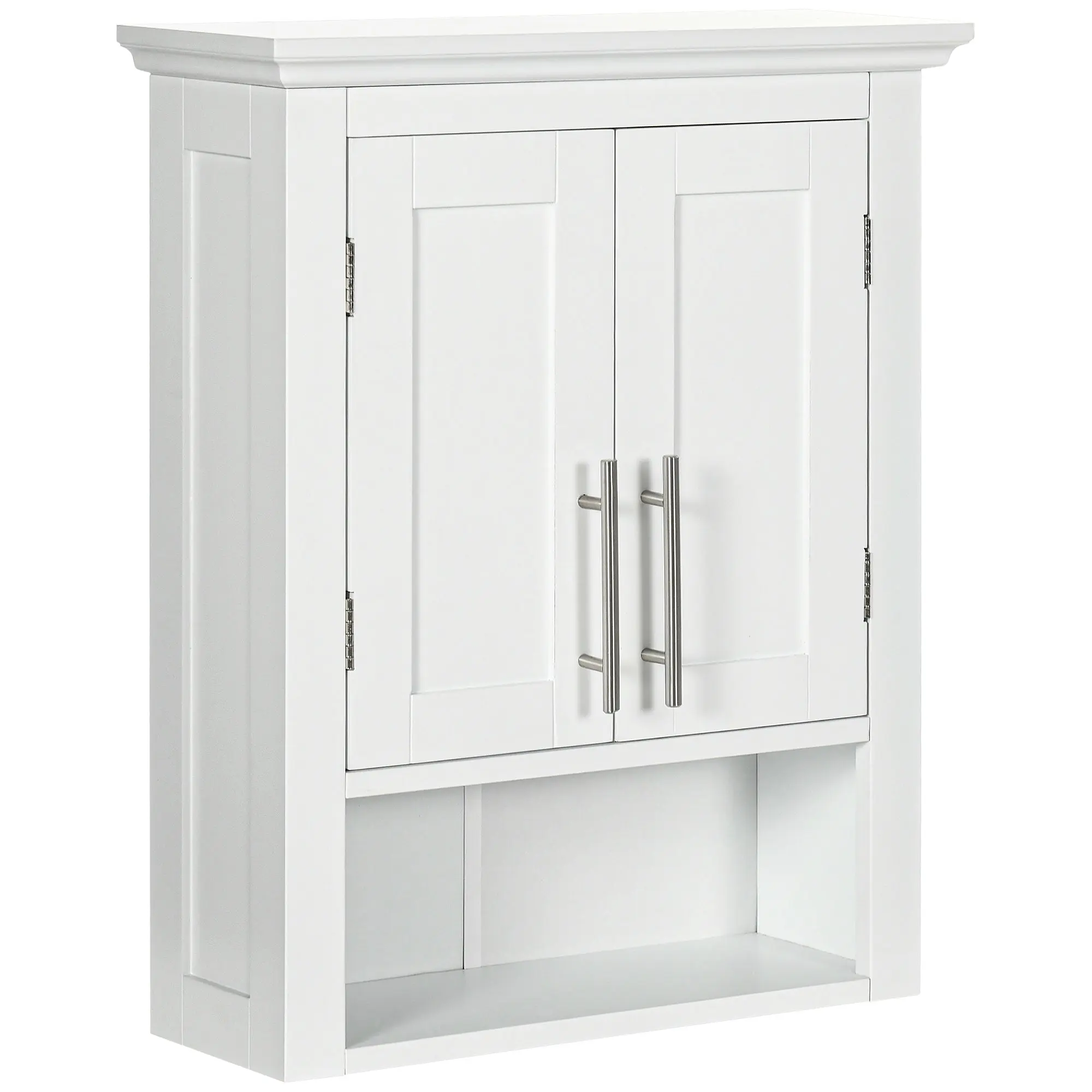 Wall Hung Cabinet, Floating Bathroom Entryway Cabinet with 3-Level Adjustable Shelf, White