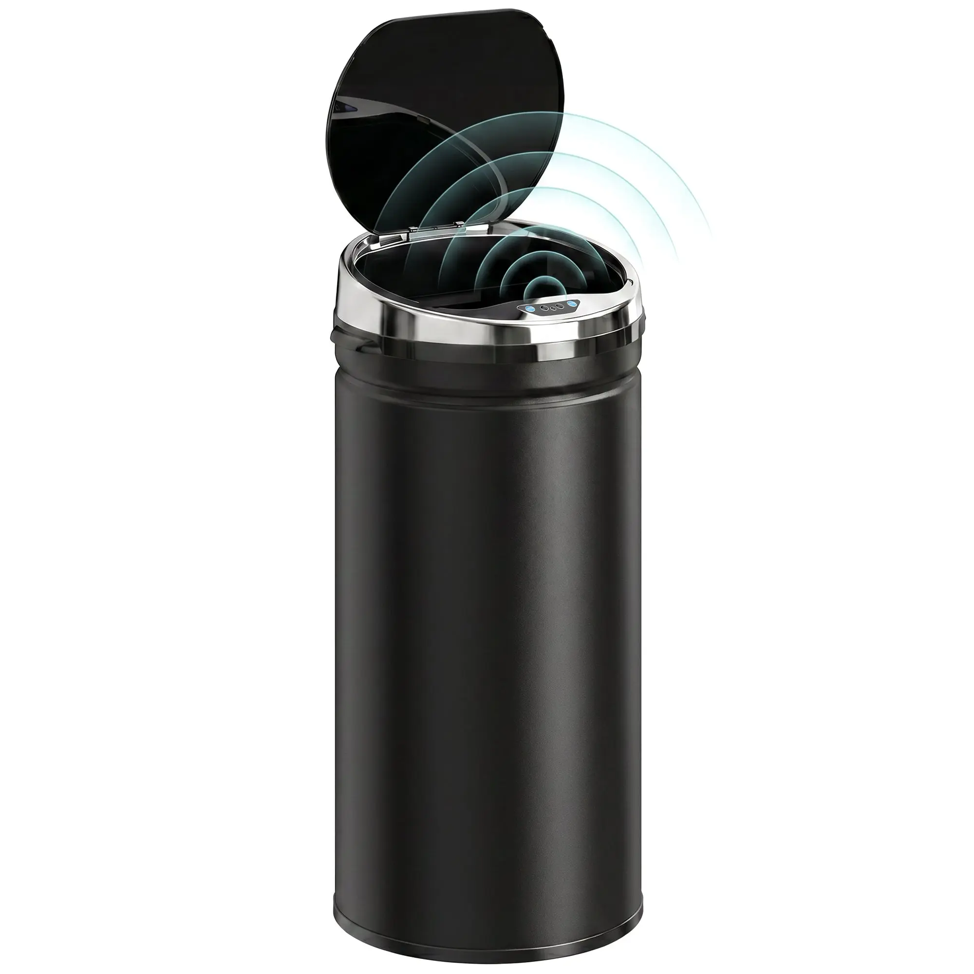 42L Automatic Motion Sensor Bin with Quiet Soft-Close Lid & Fingerprint-Resistant Stainless Steel Finish, Black