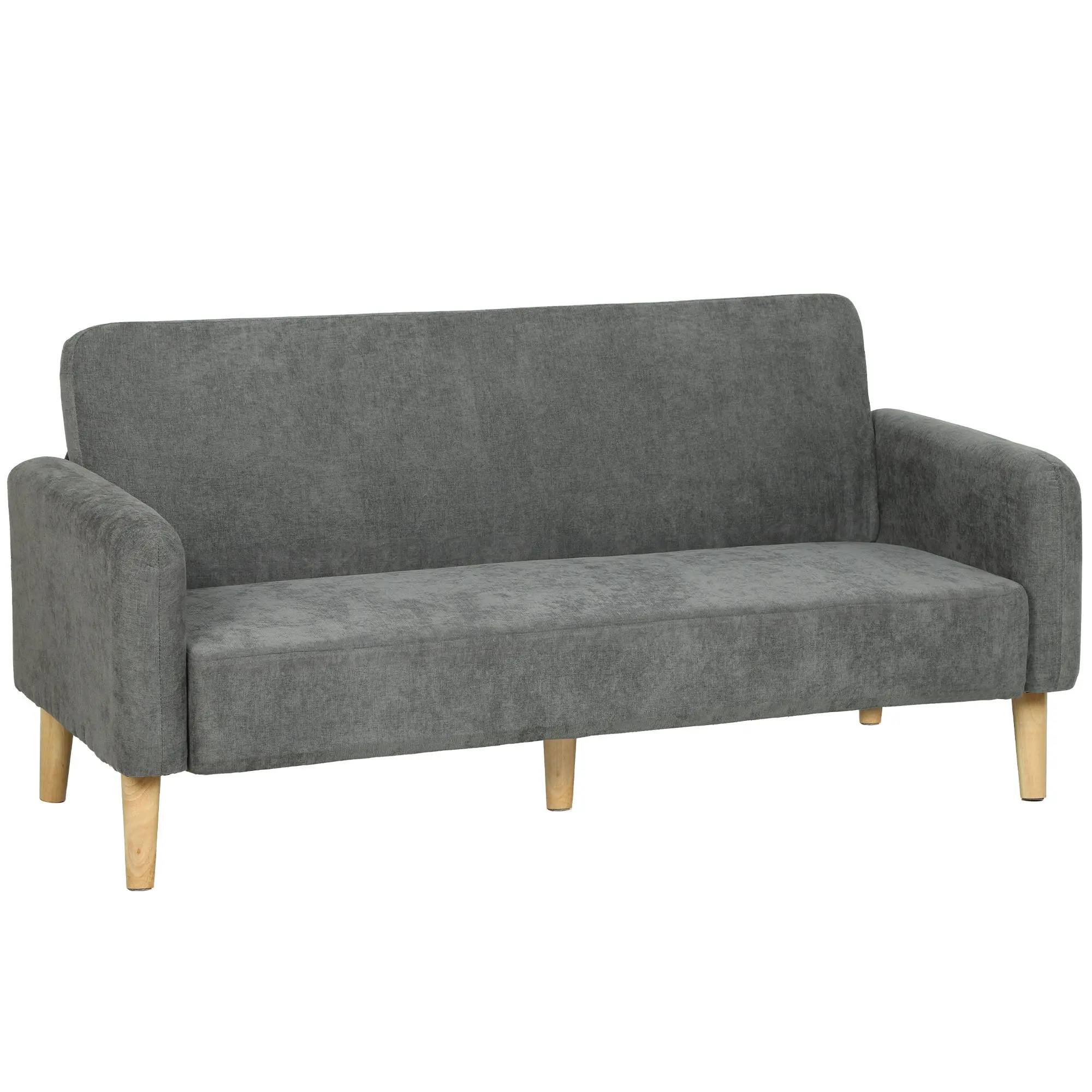 160cm 2-Seater Velvet Loveseat with 20cm Thick Padding and Plush Backrest, Grey