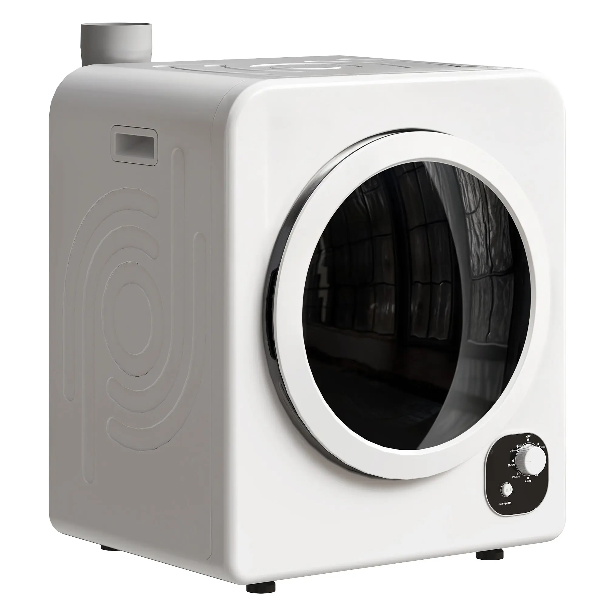 120V Portable Clothes Dryer, 3.3  Cu. Ft Laundry Dryer with Stainless Steel Tub, White