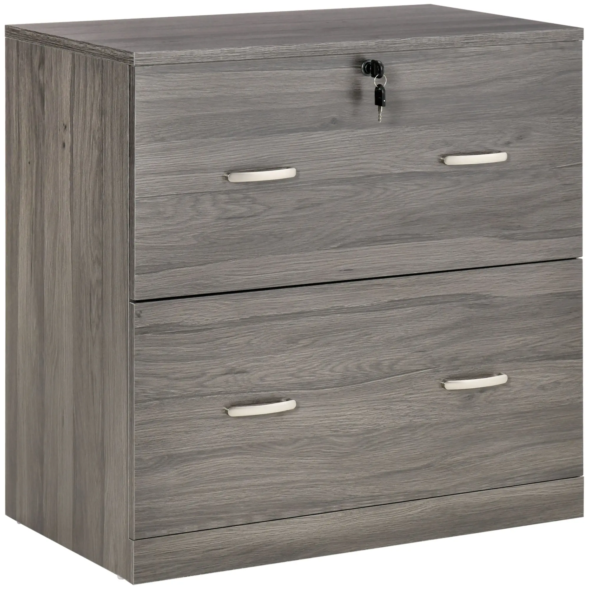 2-Drawer Lateral Filing Cabinet with Lock & Hanging Bar for Letter Size, Grey