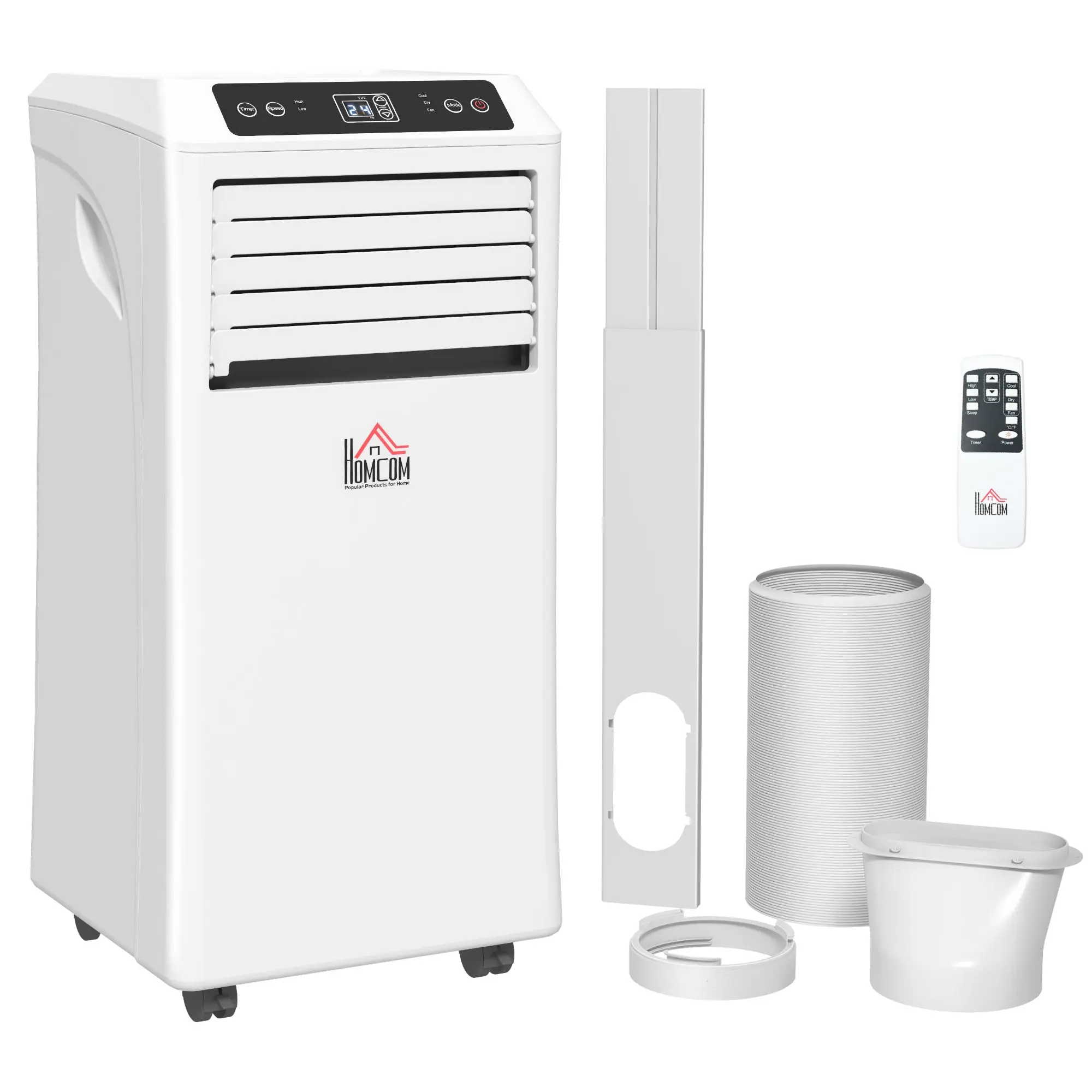 8000 BTU Mobile Air Conditioner w/ Cooling & Dehumidifier for Room up to 344 Sq. ft, White