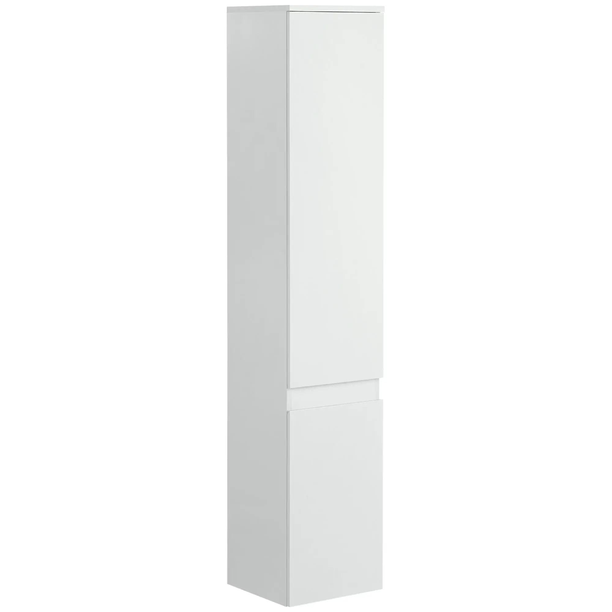 5-Tier Slim Bathroom Linen Cabinet with Adjustable Shelves & Built-in Finger Pull, White