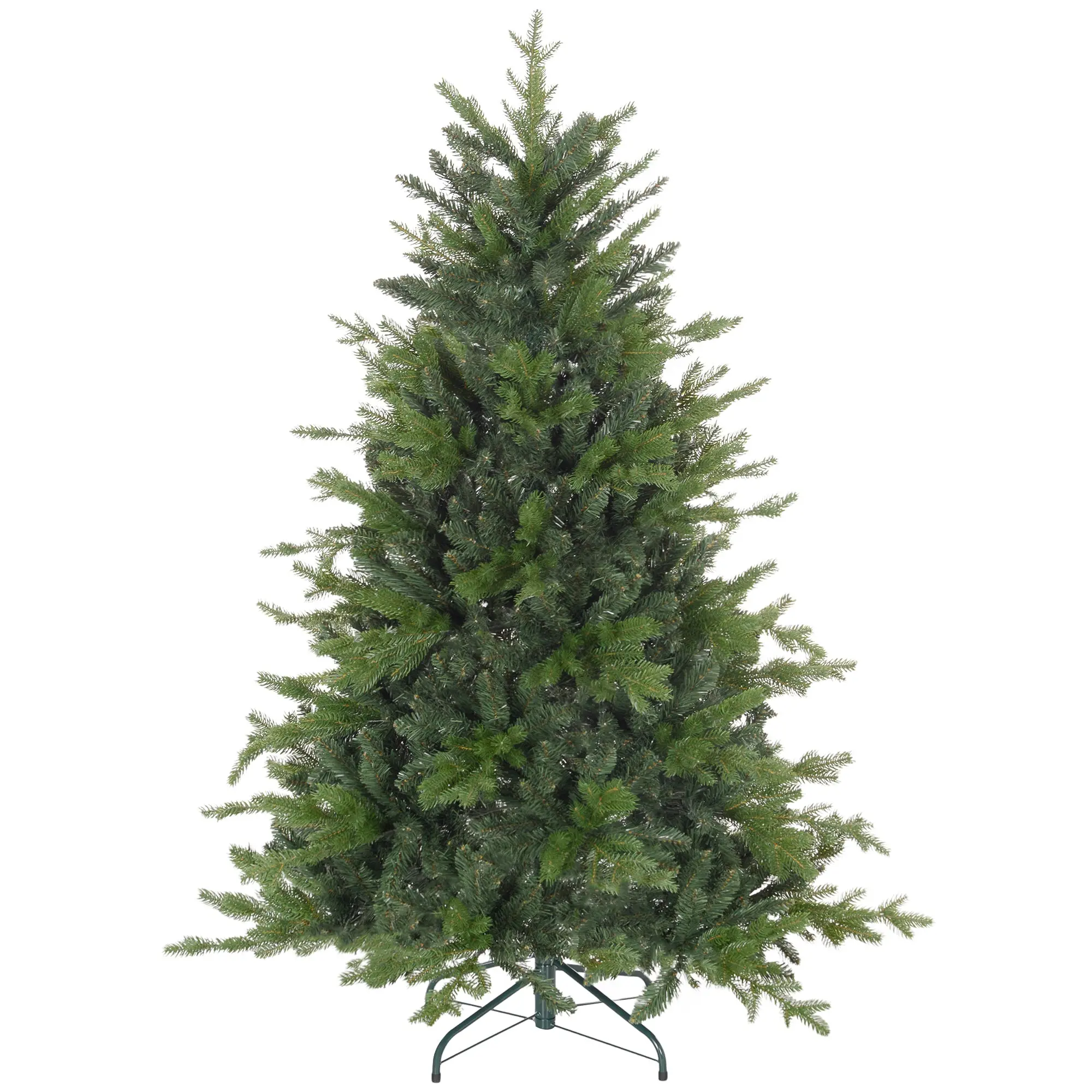 5ft Artificial Christmas Tree with 1309 Tips, Hinged Branches and Metal Base, Green
