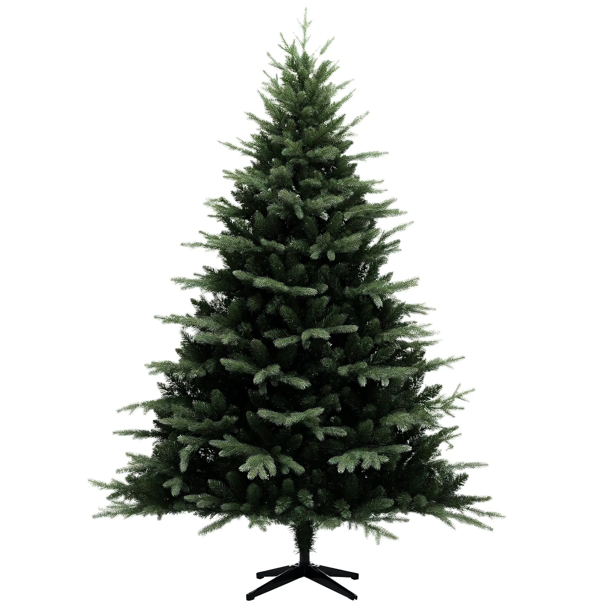 7ft Spruce Christmas Tree with 3,116 Branch Tips and Steel Foldable Base, Green