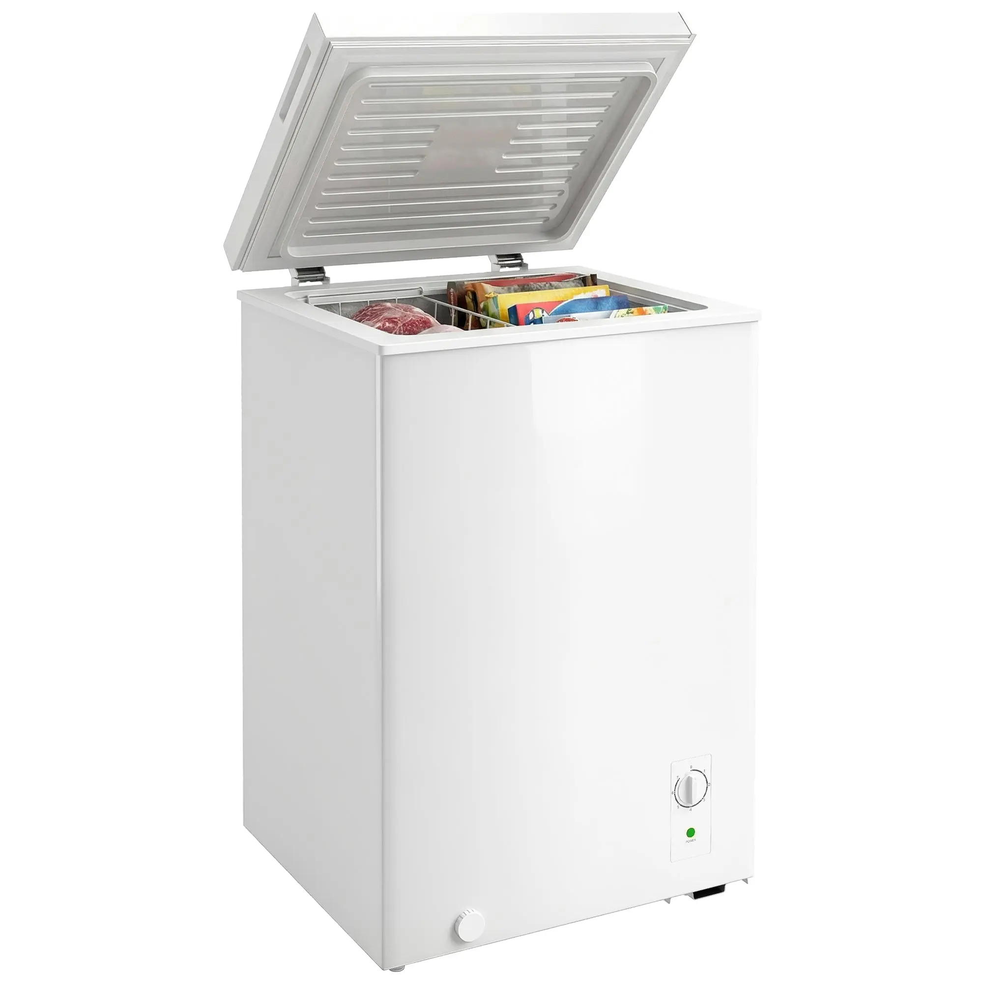 3.5 Cu.Ft Quiet Compact Chest Freezer with 5-Level Temp Control, White