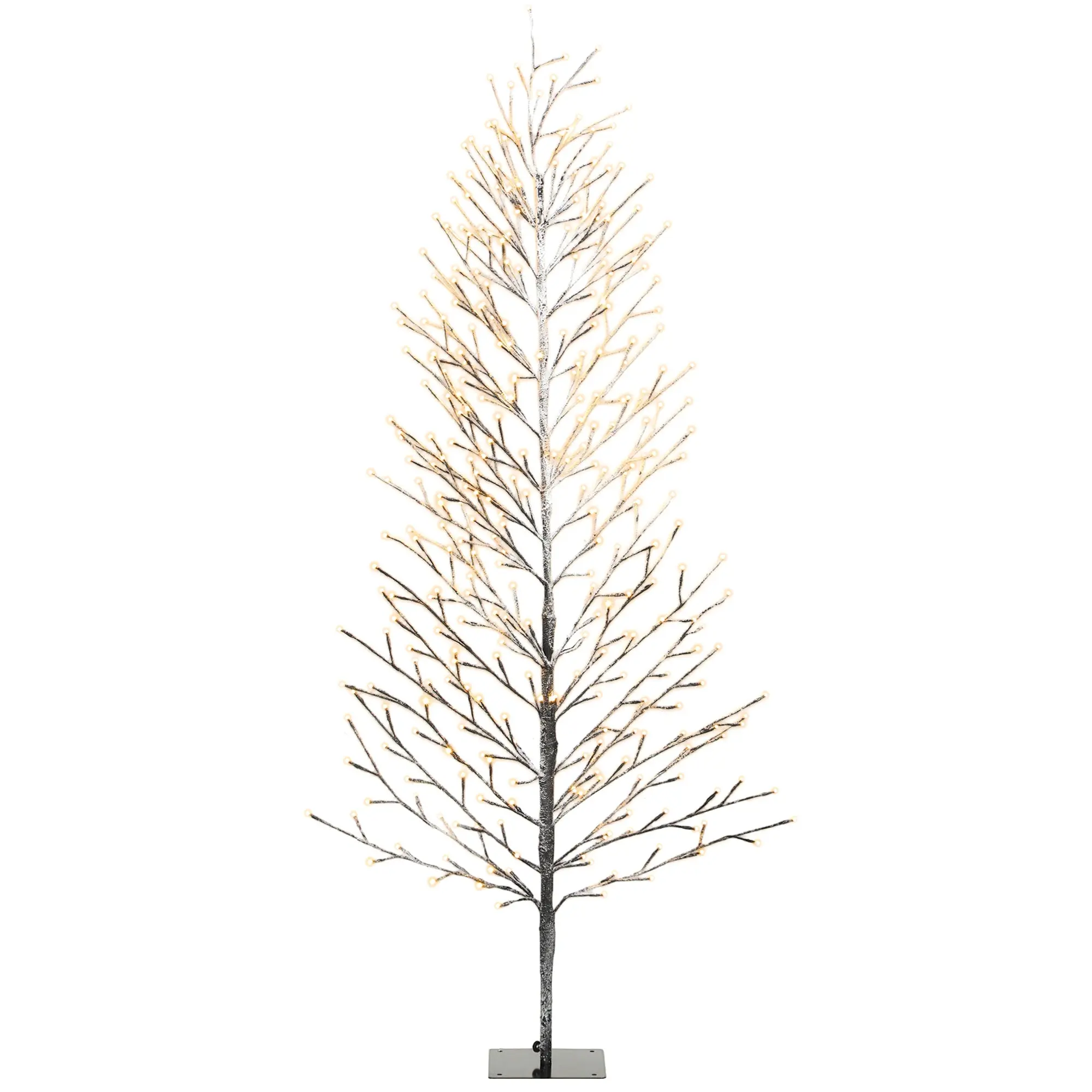 6FT Snow-Flocked Lighted Tree with 328 LED Lights, 41-Branch for Indoor & Outdoor