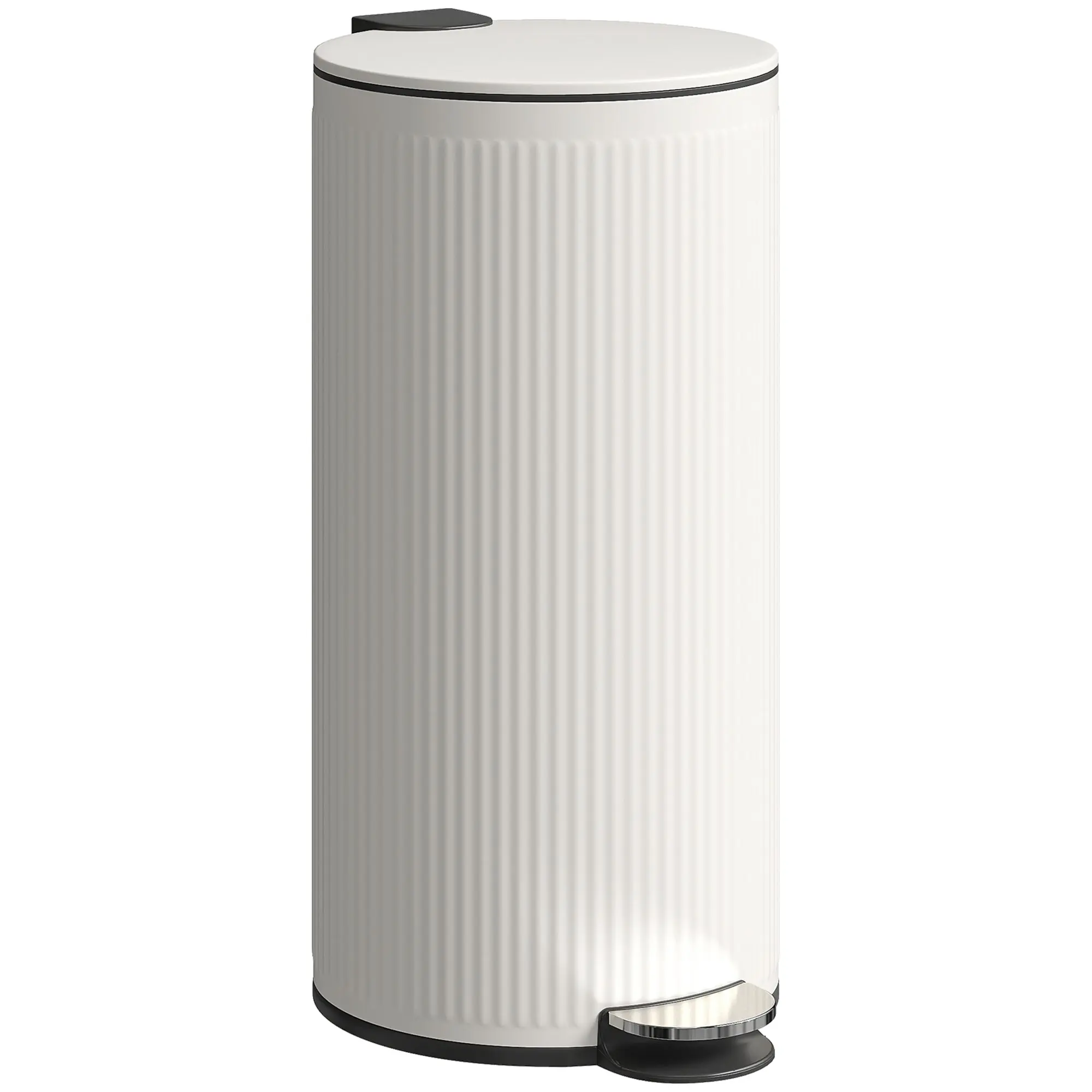 30 Litre Pedal Kitchen Bin with Soft-Close Lid and Removable Bucket, Cream
