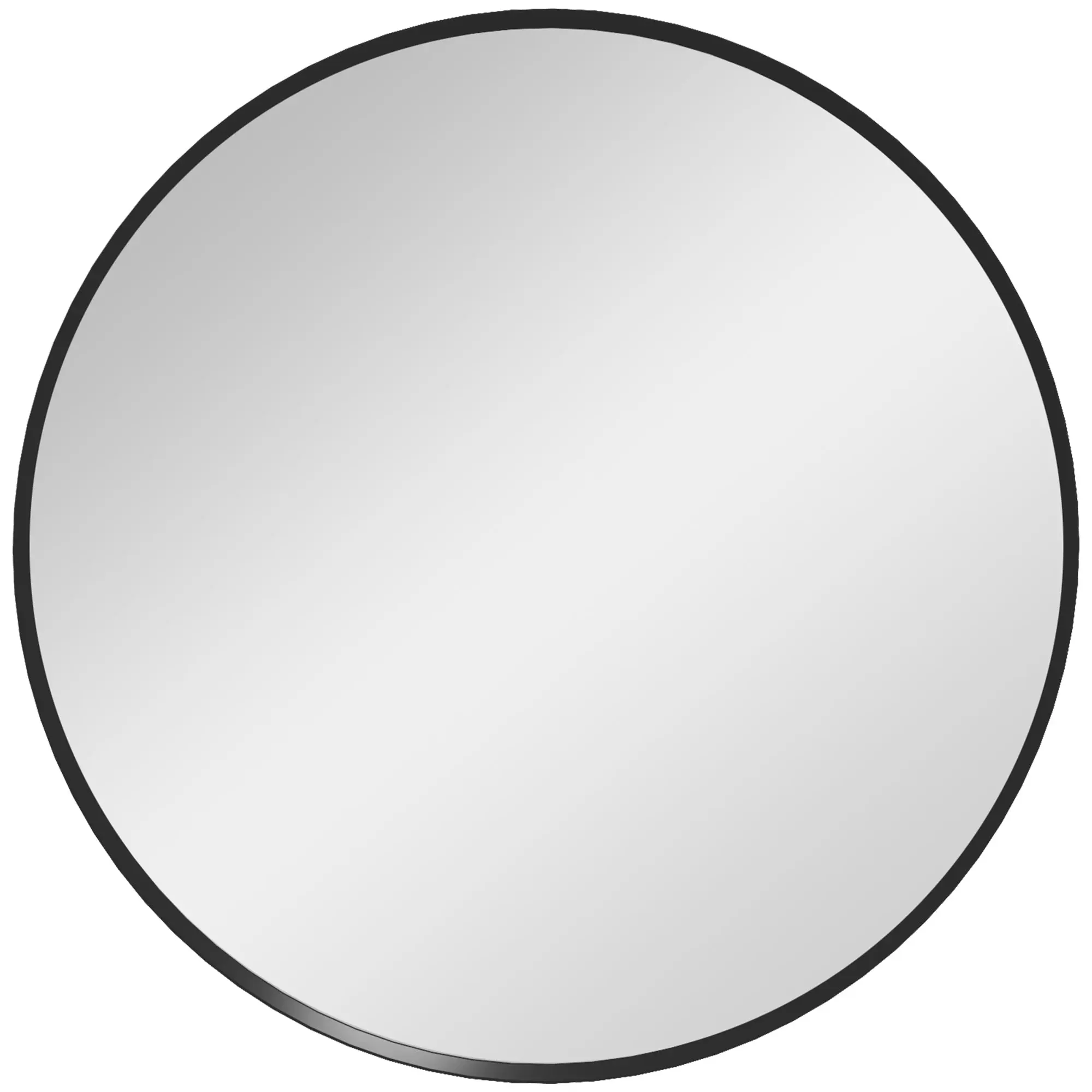 Circle Wall Mirror, 61 cm Round Bathroom Mirror for Living Room, Hallway, Black