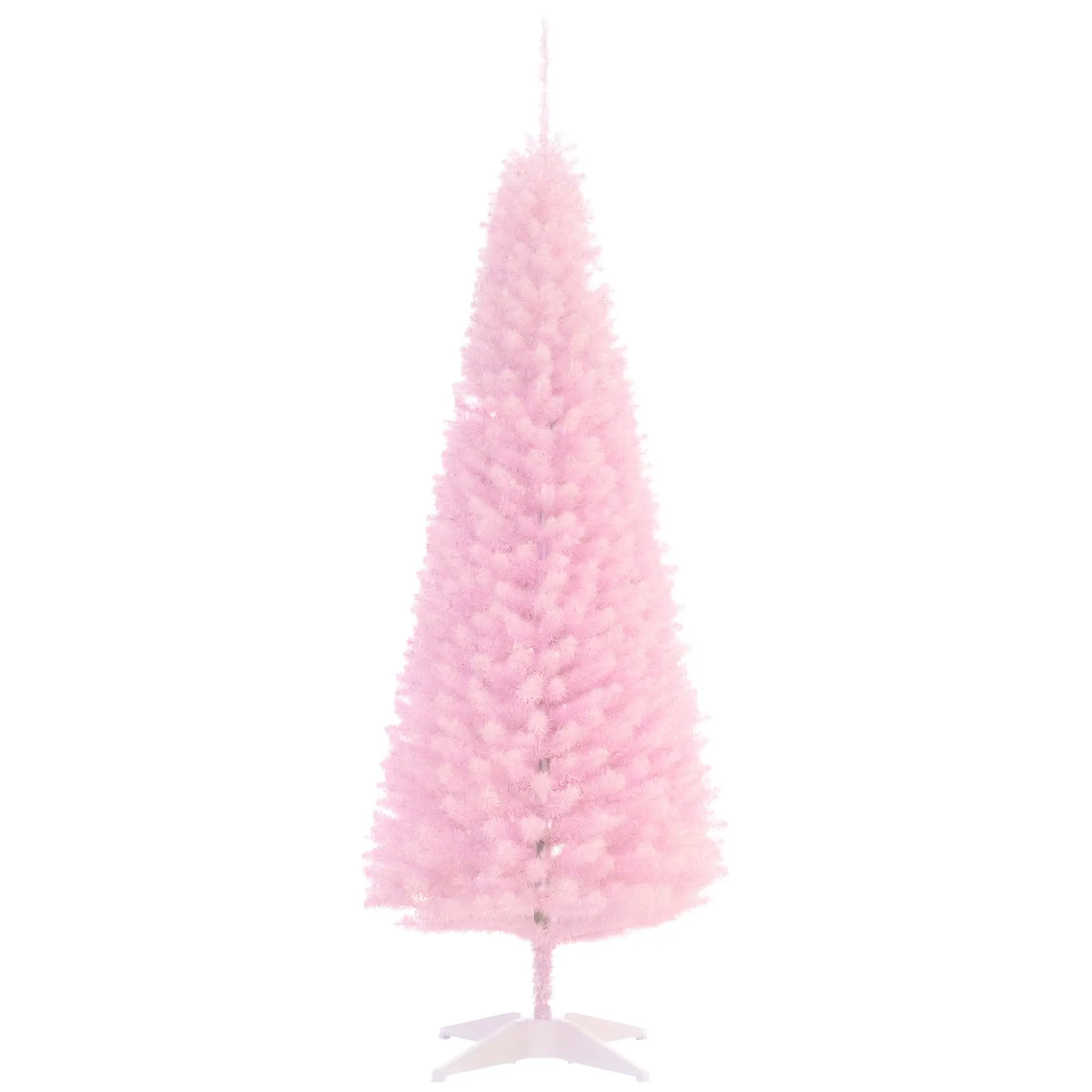 5ft Slim Pencil Christmas Tree with 294 Realistic Branch Tips & Stand, Pink