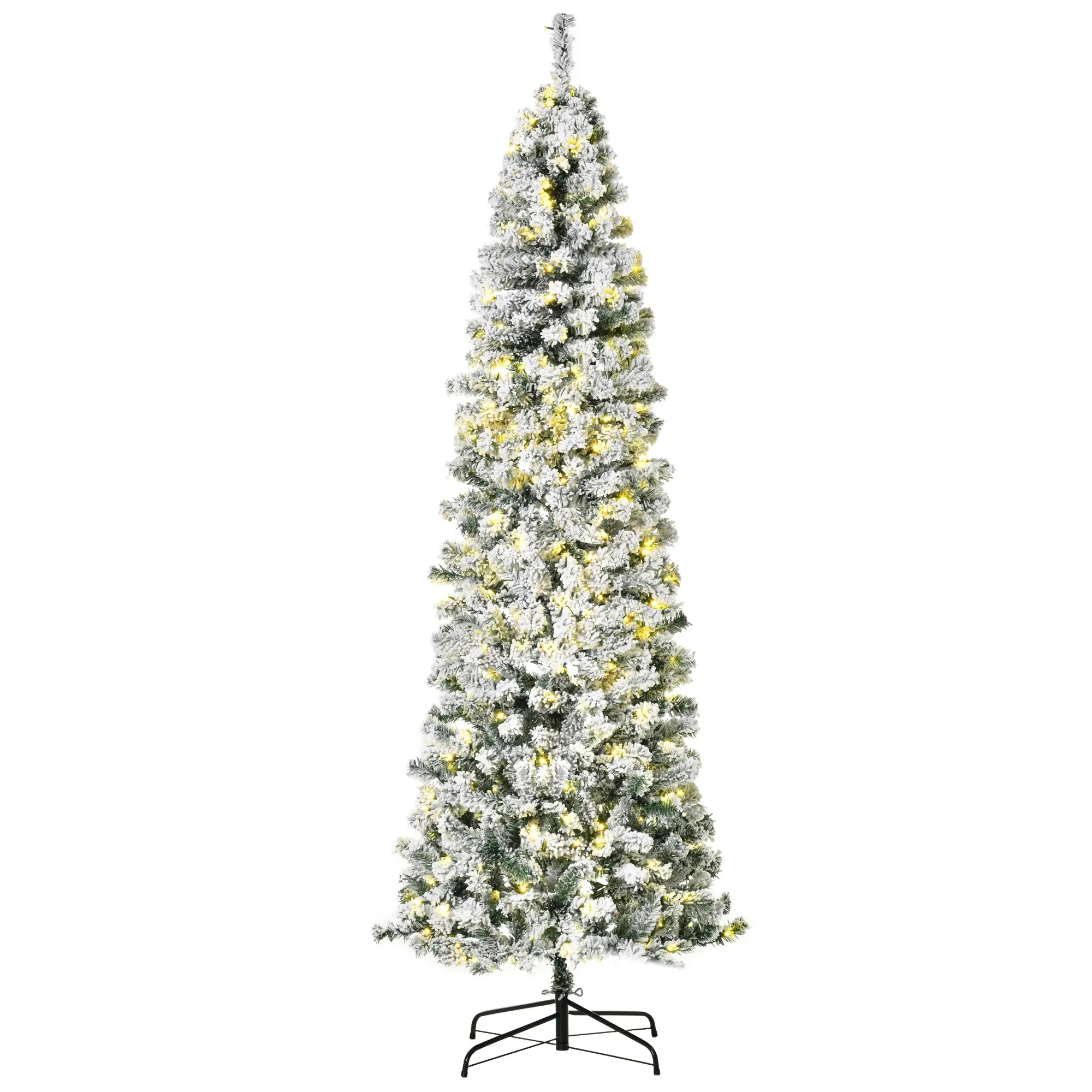7.5 Artificial Christmas Tree with Warm White LED Light, Holiday Home Xmas Decoration, Green