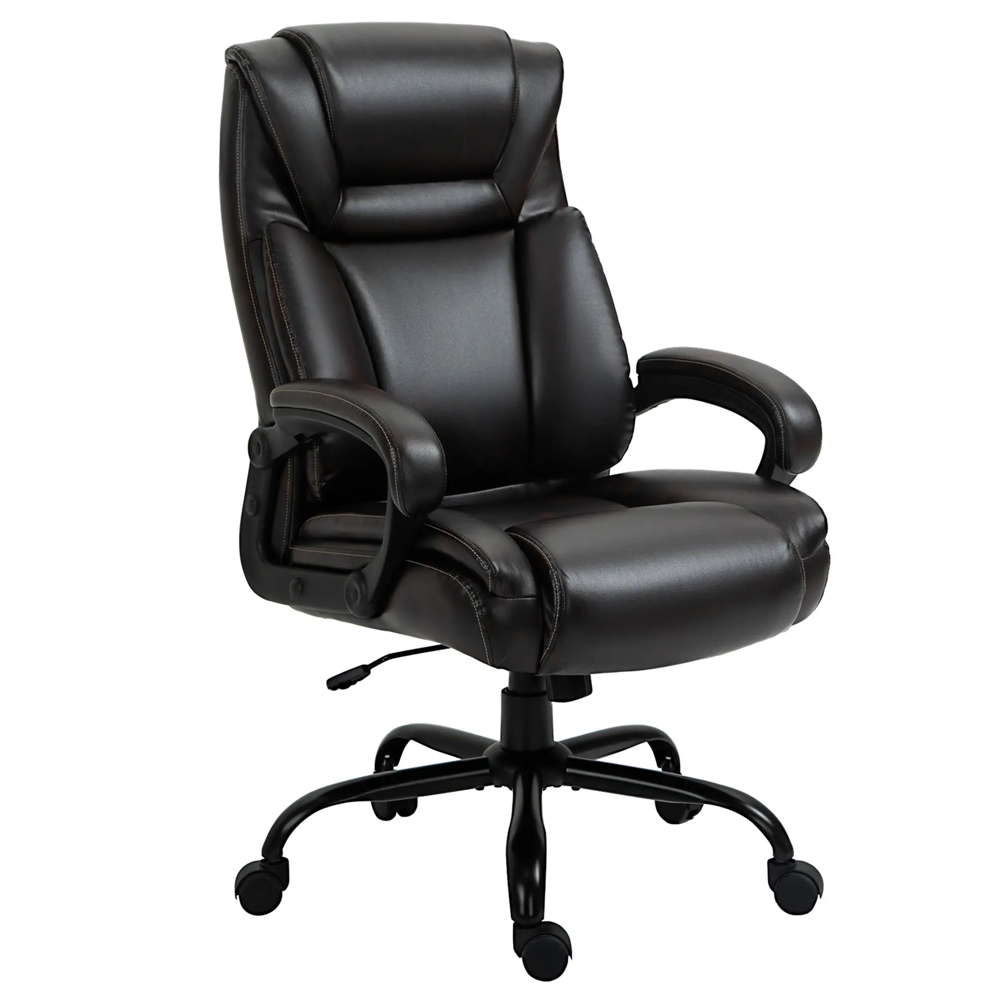 Executive Office Chair, High Back Desk Chiar with Adjustable Height, 400LBS Capacity, Brown