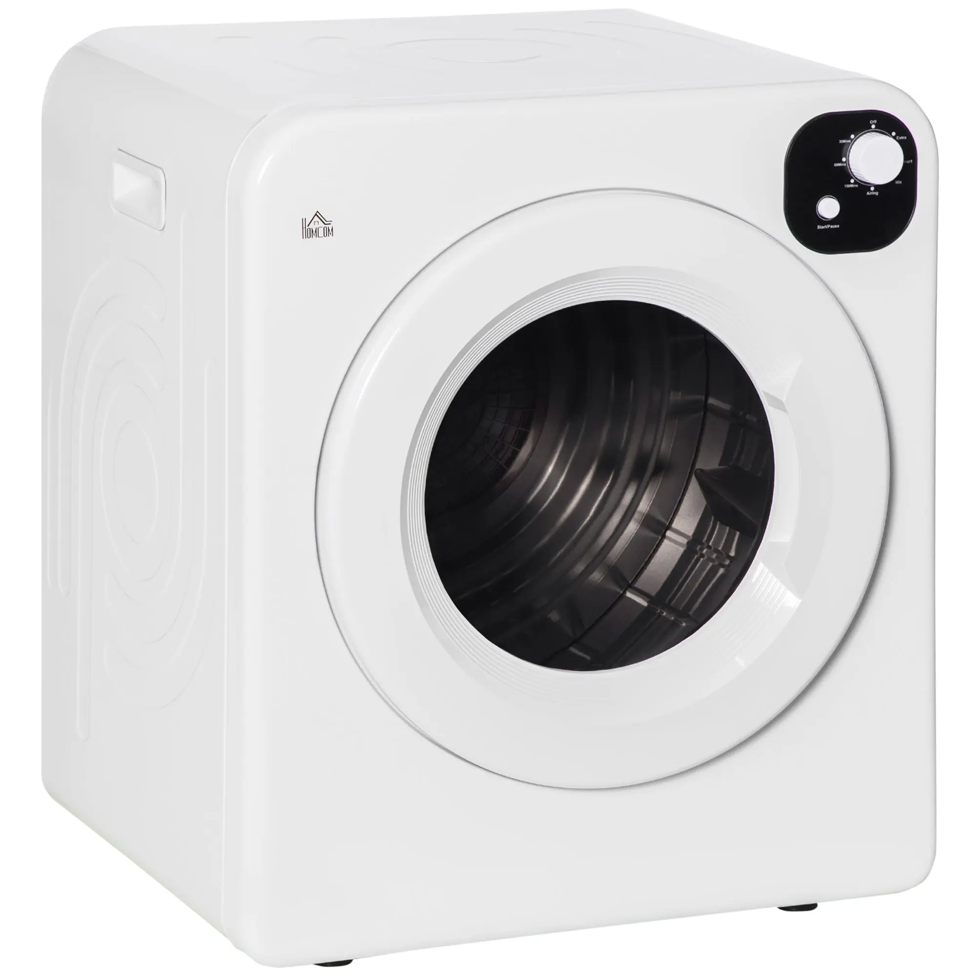 3.2 cu.ft Stainless Steel Laundry Dryer, 1300W Portable Front Load Electric Dryer, White