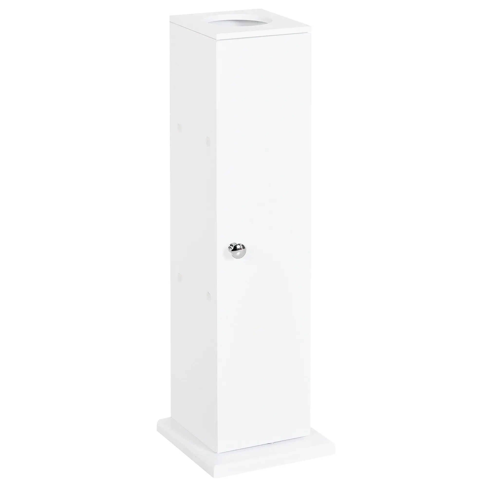 Small Toilet Paper Cabinet, Bathroom Corner Cabinet with Doors and Shelves, White