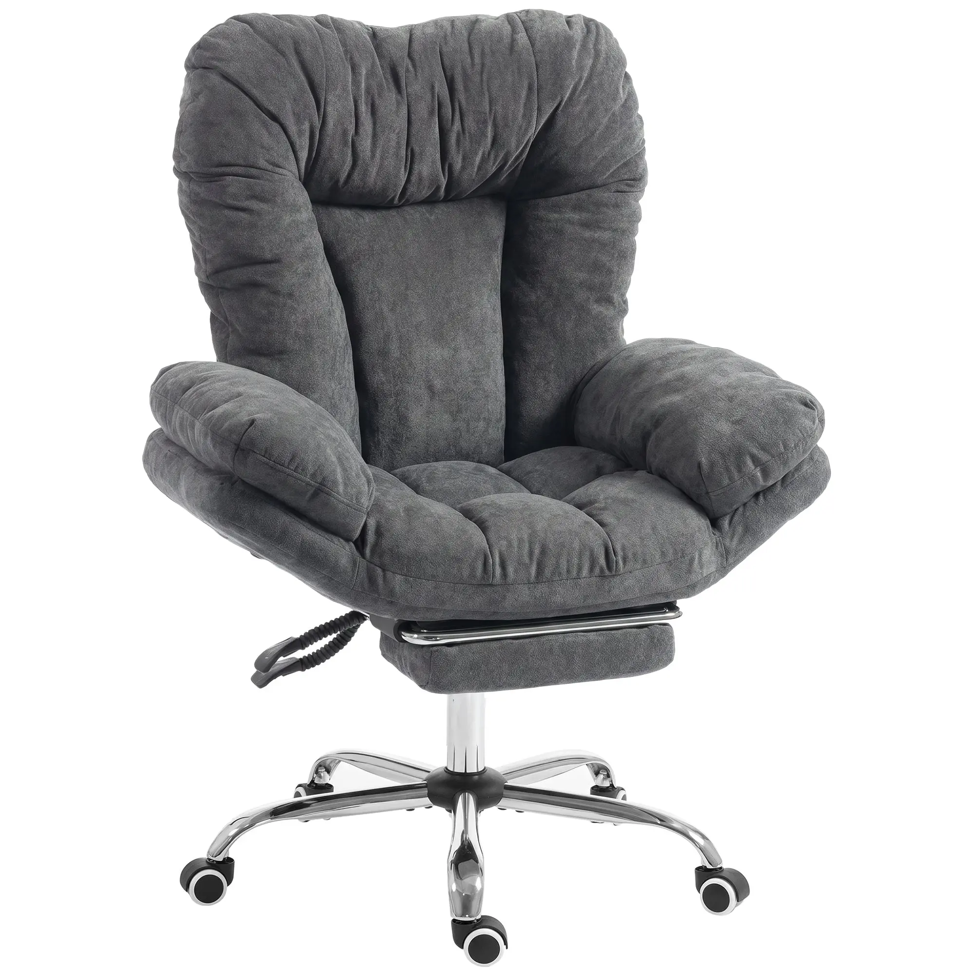 Criss Cross Task Chair with Footrest & Swivel Wheels, Reclining, Dark Grey