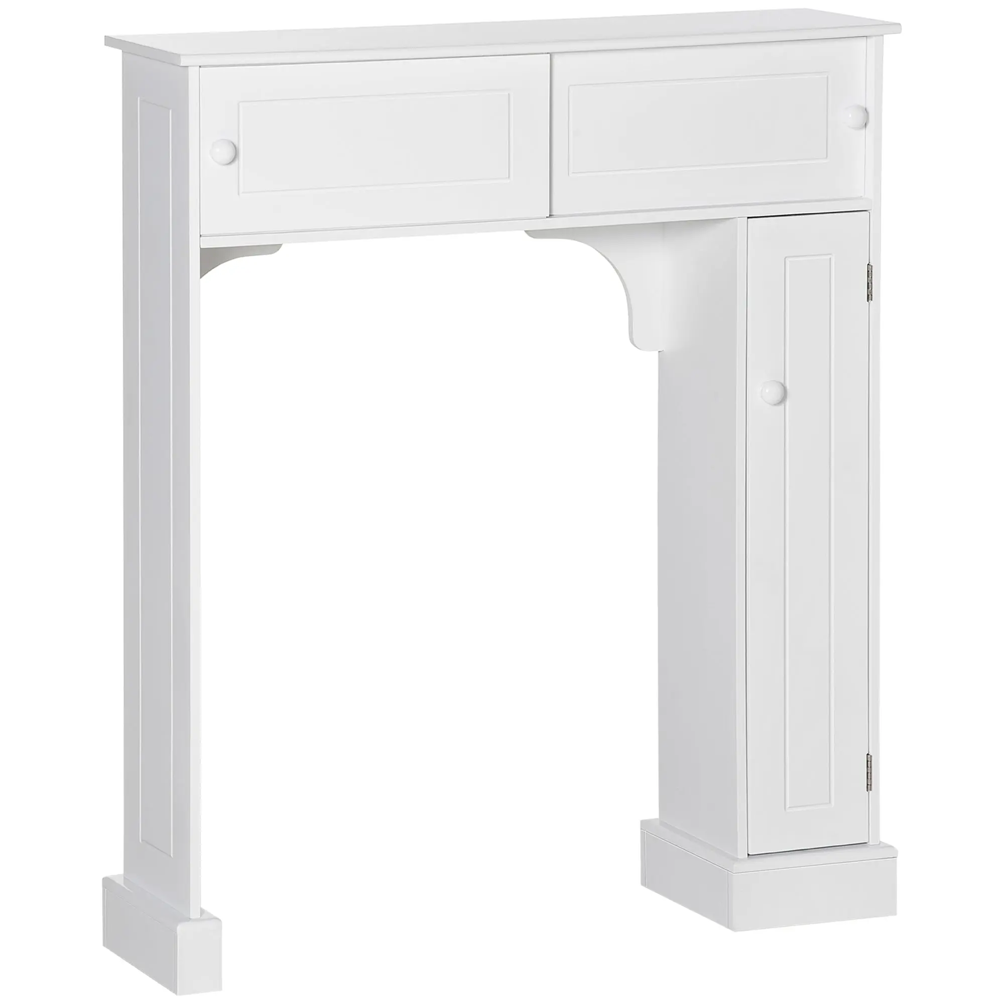 Over the Toilet Cabinet, Shelf Over Toilet with 2 Sliding Doors & 4-tier Cupboard, White