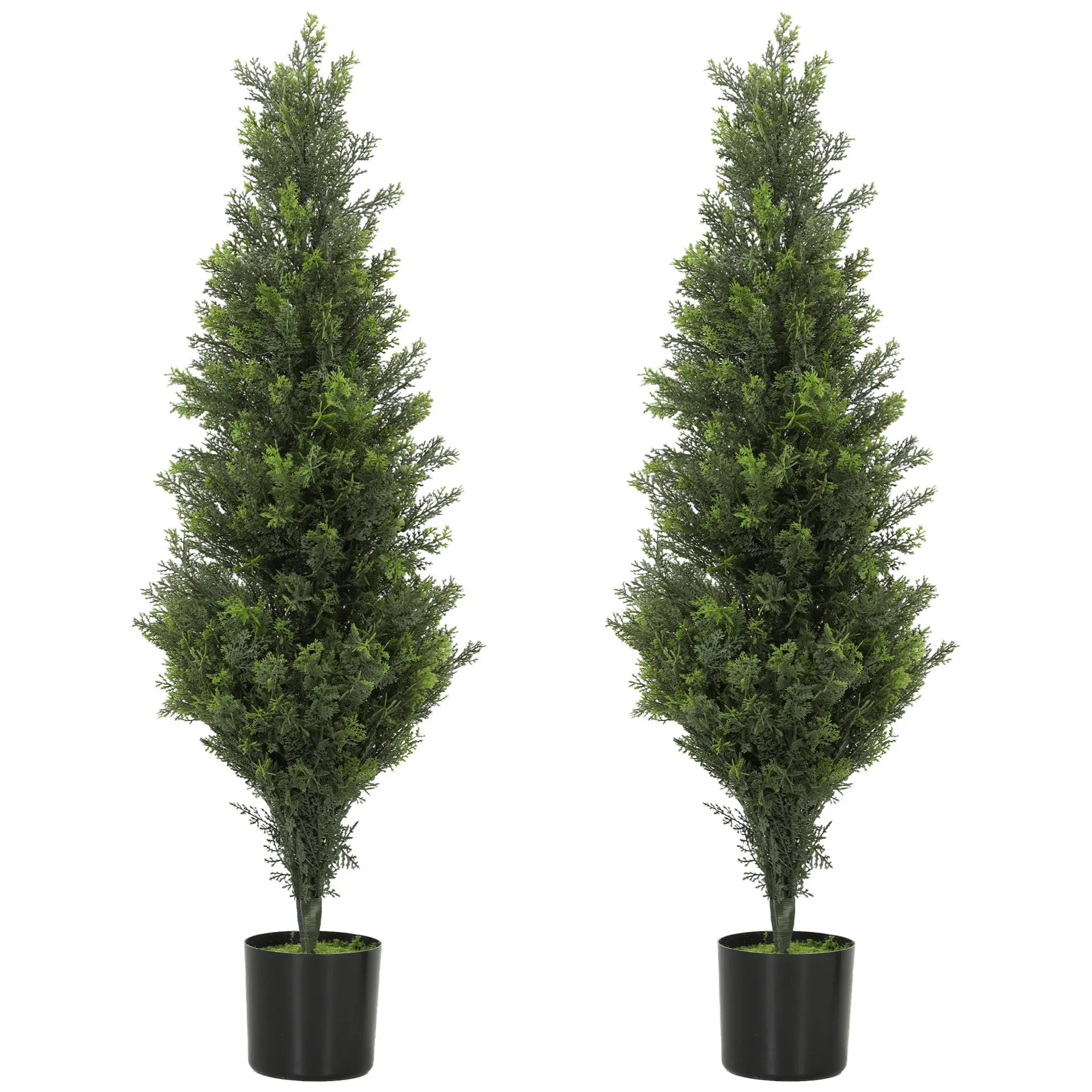 Set of 2 Artificial Cypress Plants 90cm in Weighted Pots for Indoor Outdoor Decor