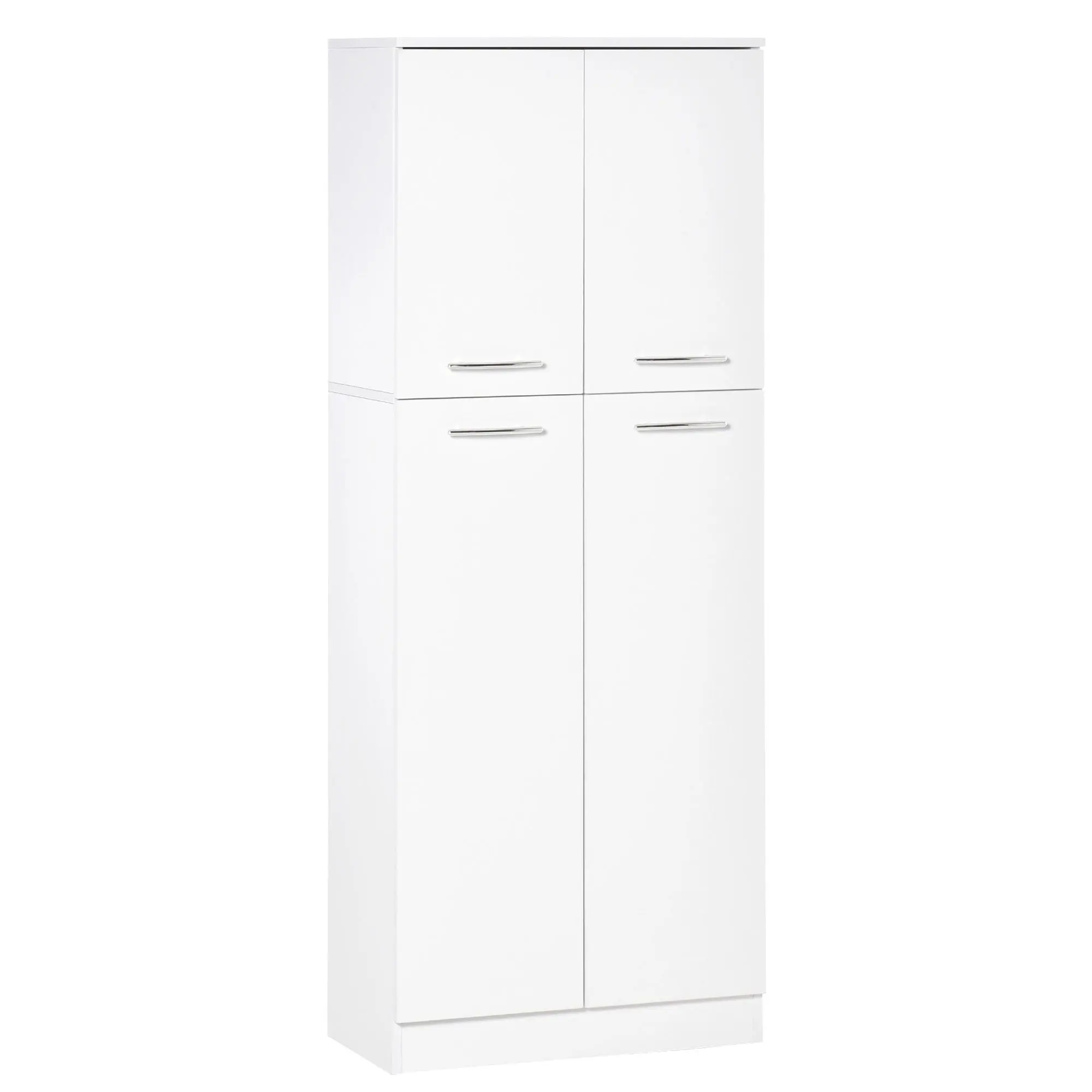 61" Kitchen Pantry Cabinet with 2 Doors and Adjustable Shelves, White