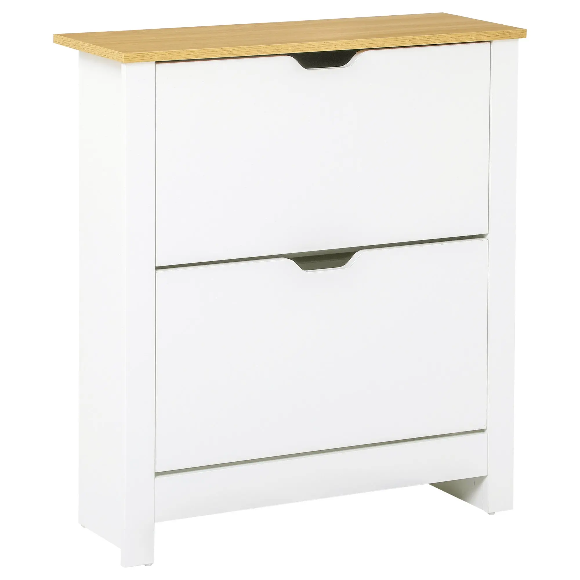 Space Saving Shoe Rack Cabinet with Adjustable Shelves for 12 Pairs of Shoes, White