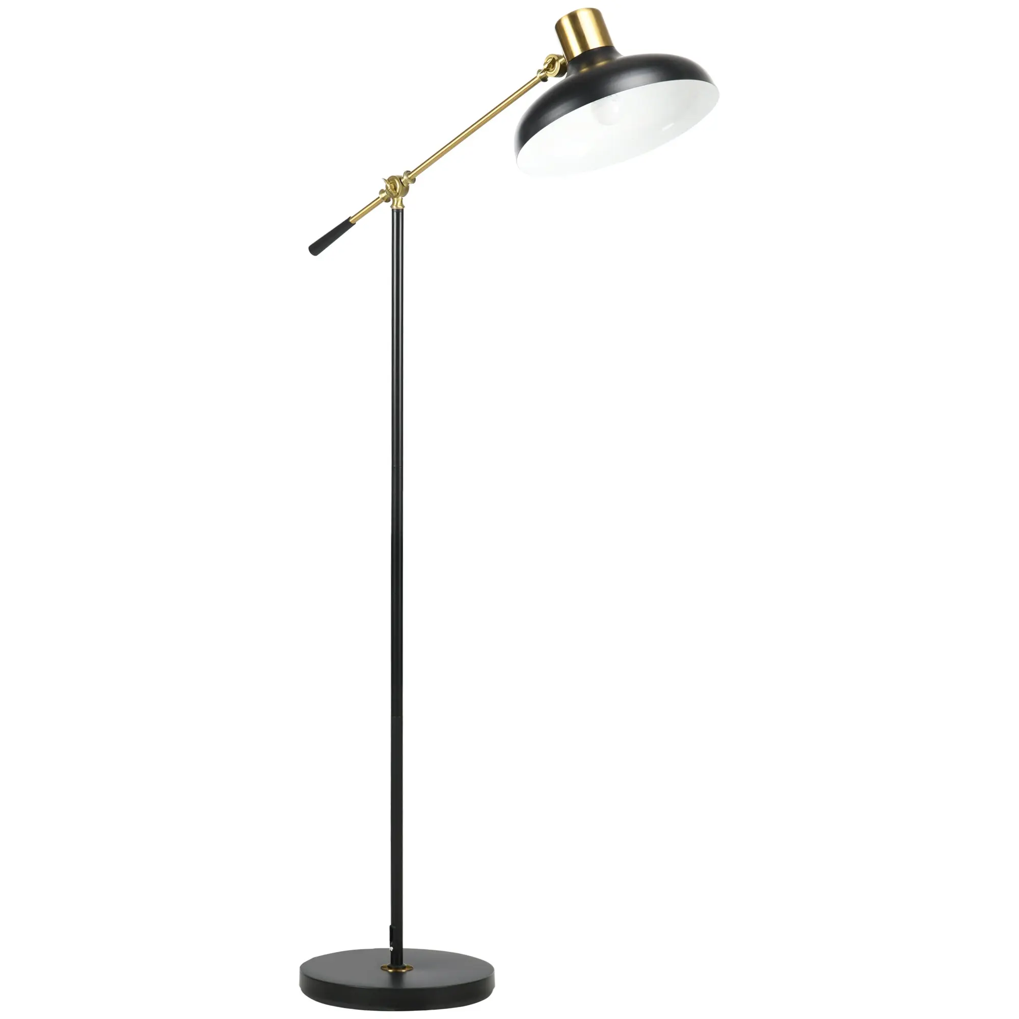 Adjustable Floor Lamp For Living Room Standing Lamp For Bedroom With Balance Arm Tall Black And Gold