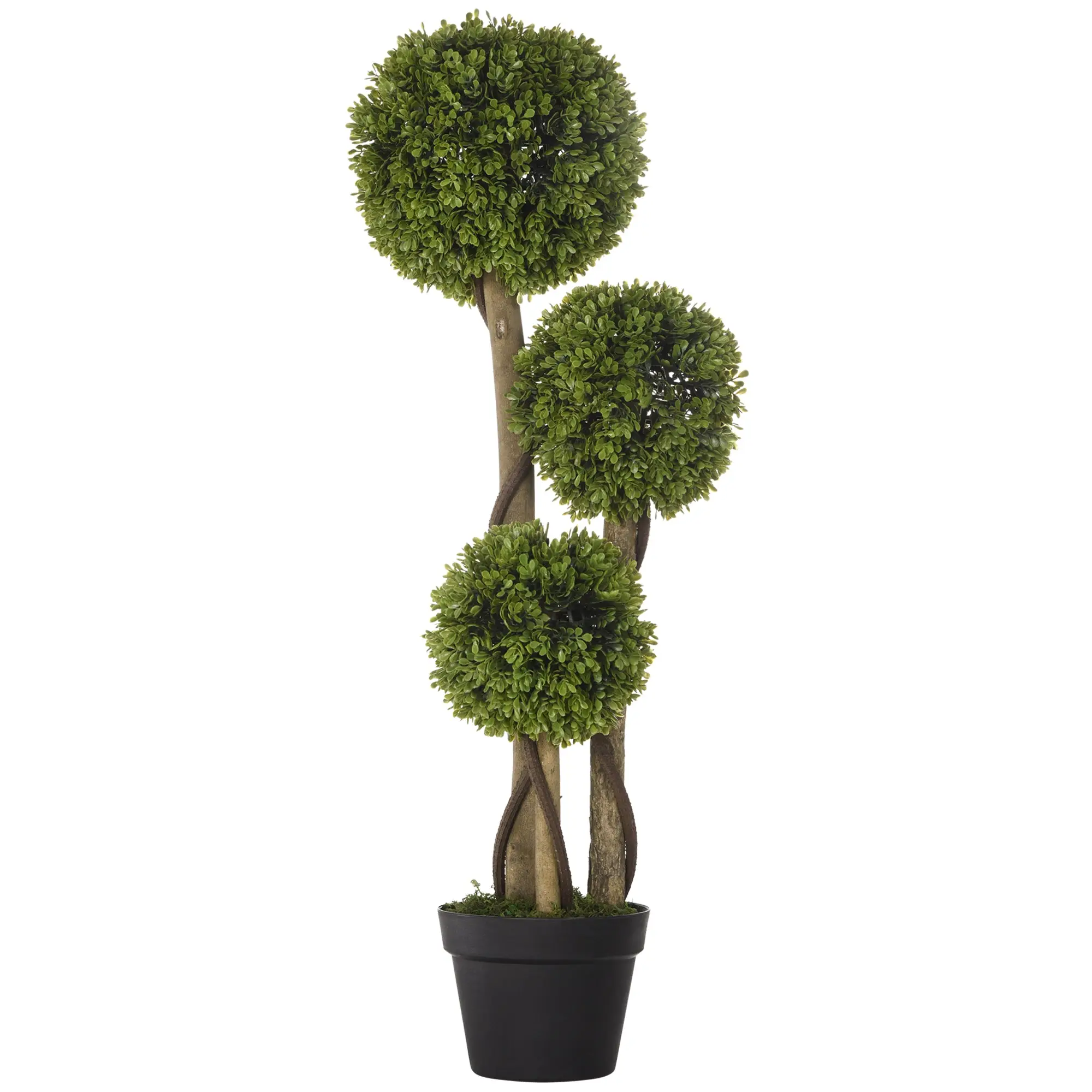Decorative Artificial Plants Boxwood Ball Topiary Trees in Pot Fake Plants, 90 cm