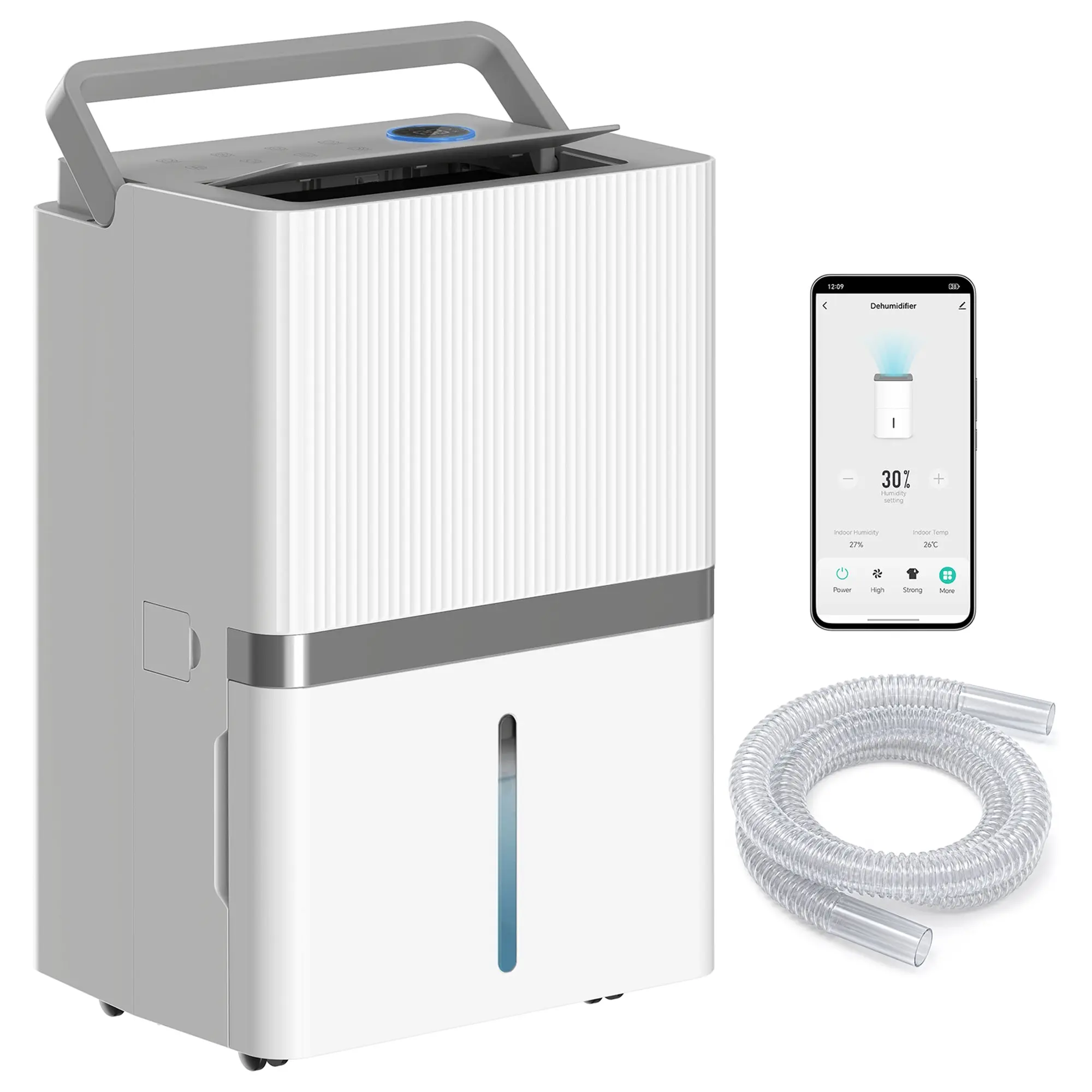 100 Pint Smart Dehumidifier for Basements, 5,200 sq ft, WiFi App & Voice Control