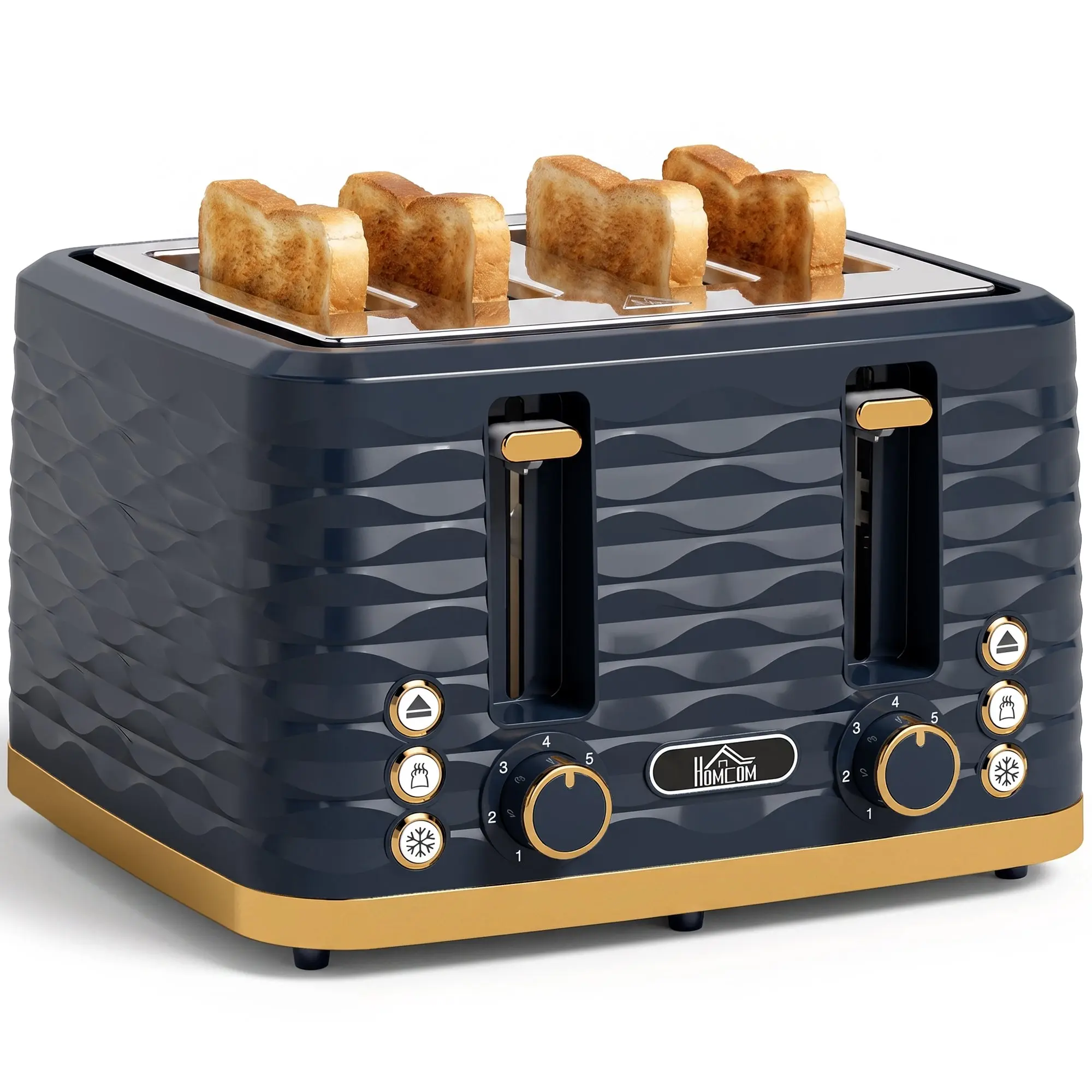 4-Slice Toaster with 7 Browning Levels, High Lift & Self-Centering, Dark Blue