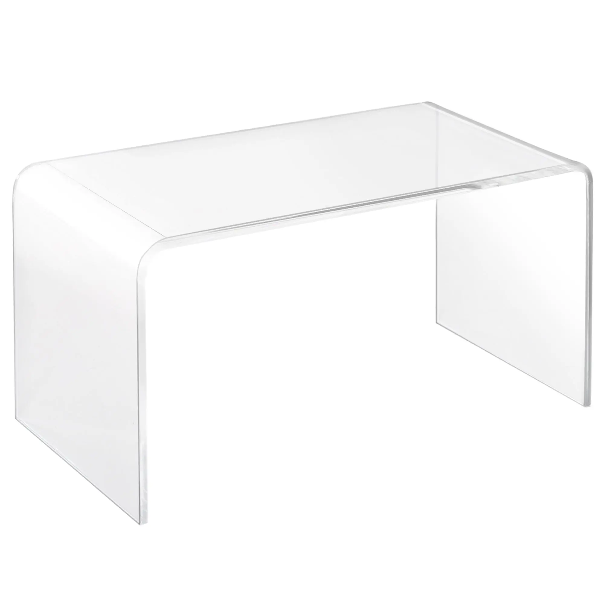32" Long Rectangle All Acrylic 15mm Thick Waterfall Coffee Table, Clear