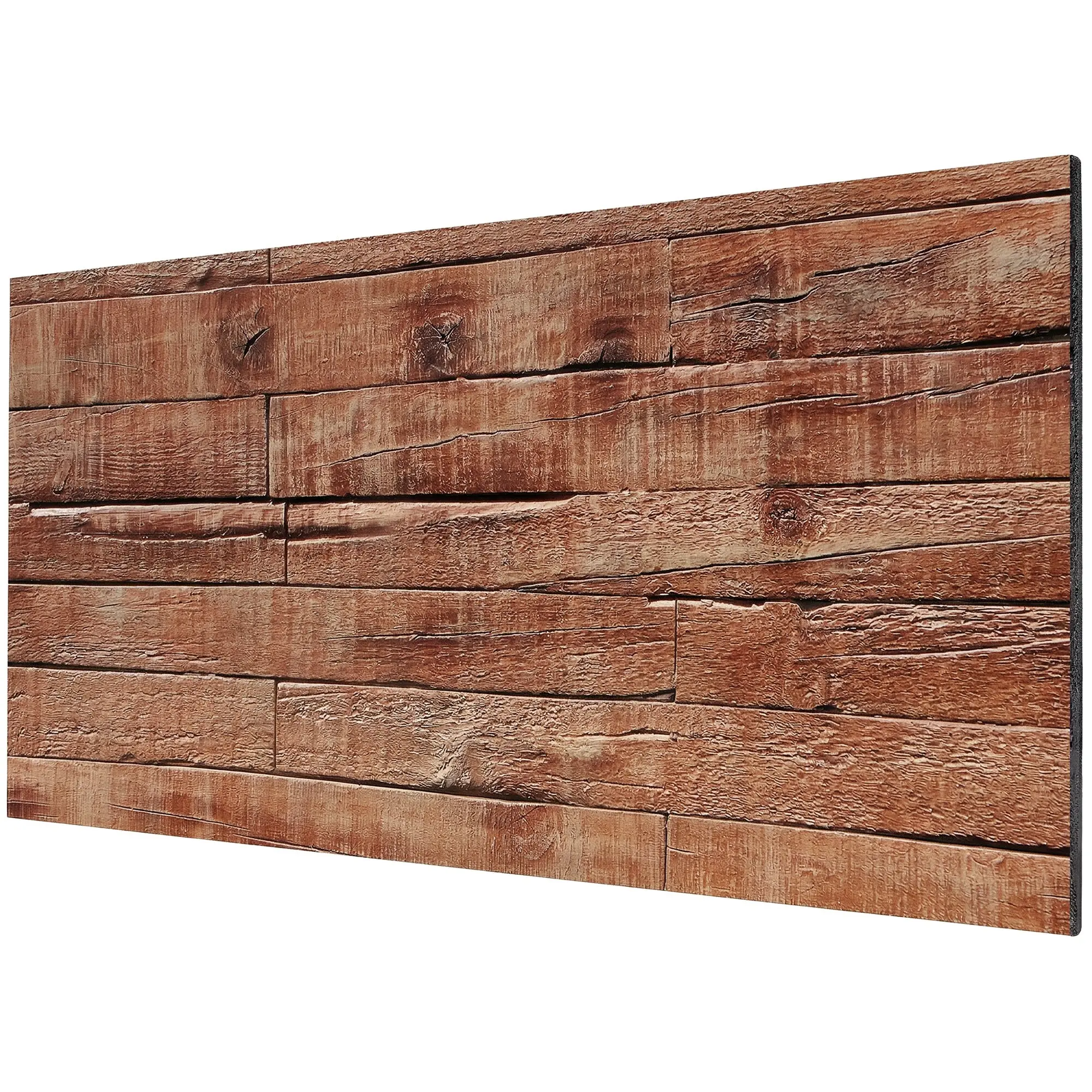 3D Faux Wood Wall Panels 8-Pack for Interior & Exterior Accent Walls, 4' x 2', 0.6" Thick, Water-Resistant, Coffee