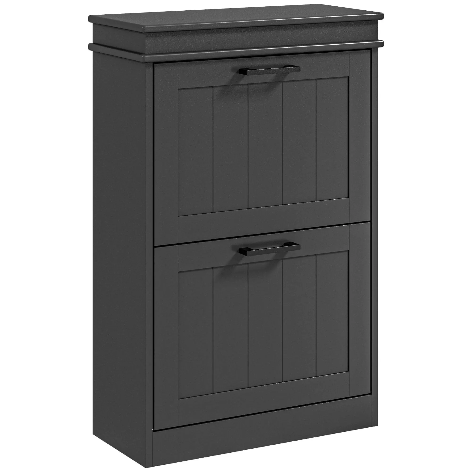 Shoe Storage Cabinet with 2 Flip Drawers for 10 Pairs, Narrow Shoe Organizer, Black