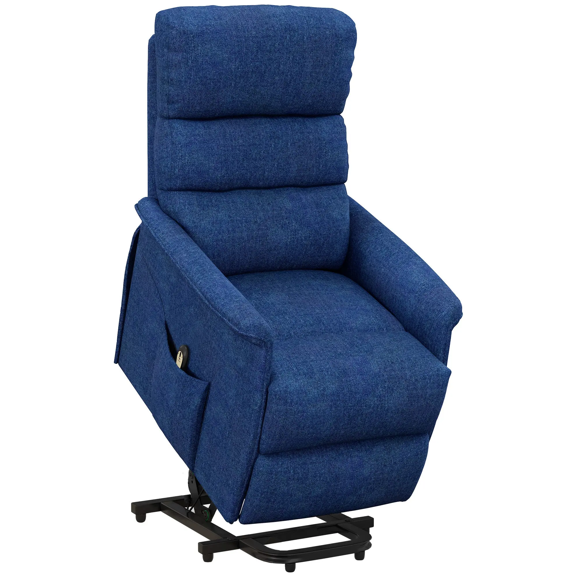 Electric Power Lift Chair with 135° Recline & Remote Control for Elderly Comfort, Dark Blue