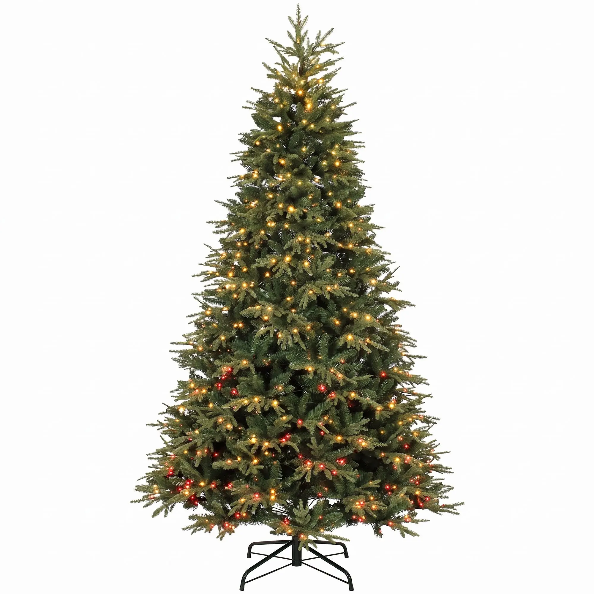 9ft Prelit Frasier Grande Fir Tree with Colorful DIY LEDs, Hinged & Remote