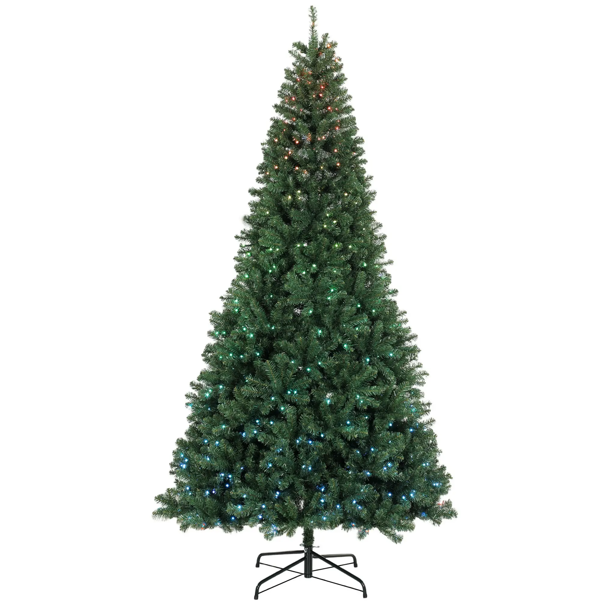 9ft Prelit Fir Christmas Tree in Green with Dimmable RGB LEDs & Remote