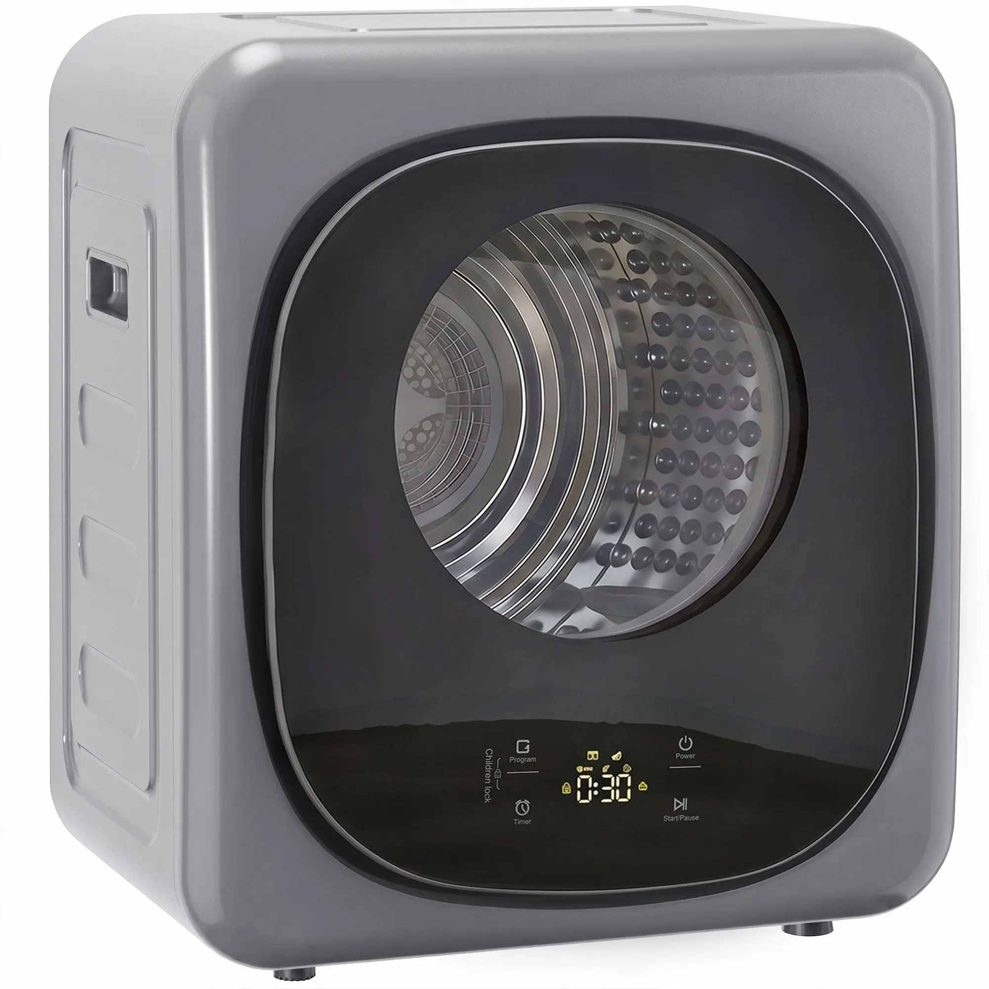 4kg Vented Tumble Dryer with Sensor Dry & 5 Modes, Compact 57cm Freestanding Clothes Dryer for Apartment Dorm RV Silver