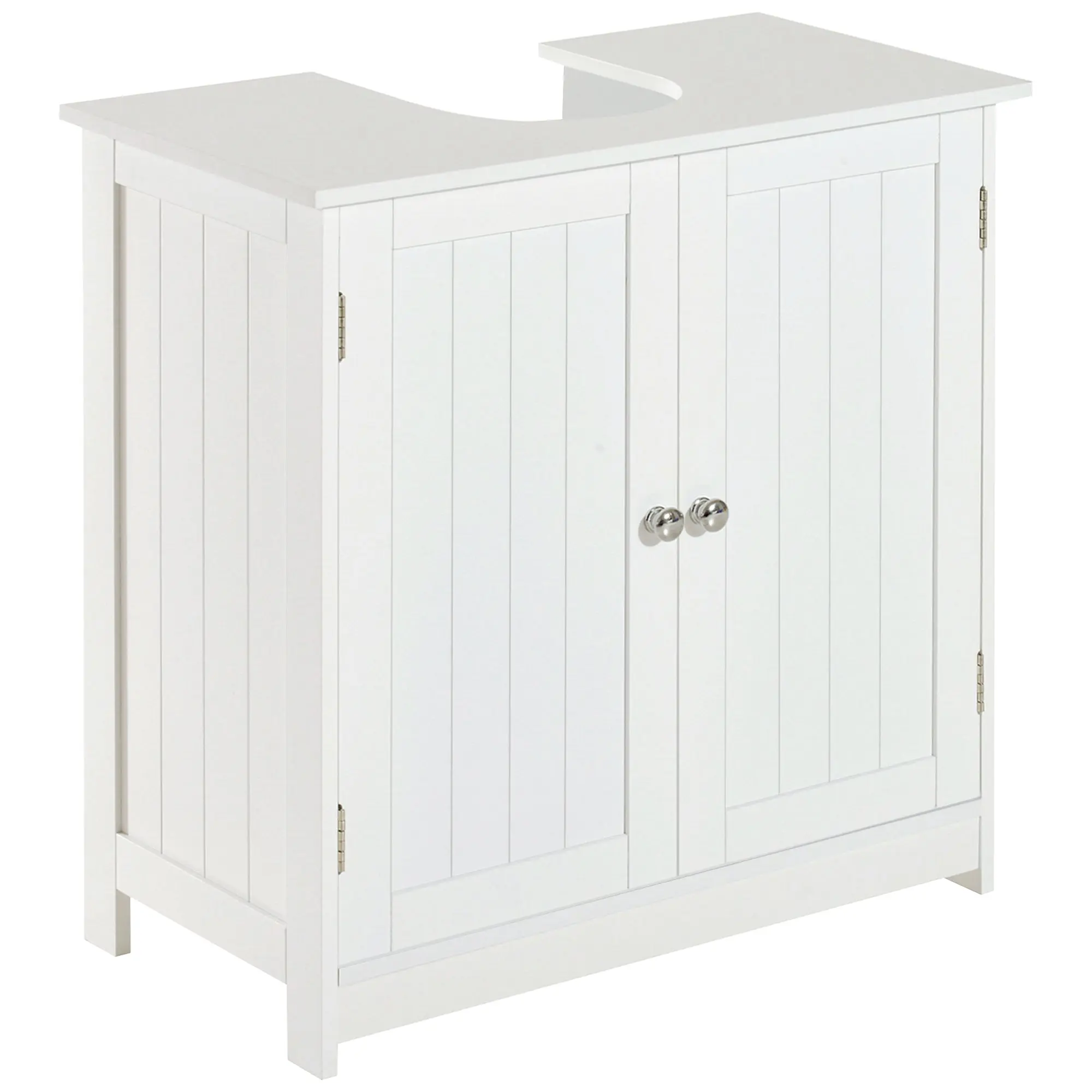 Under Sink Bathroom Cabinet with 2 Doors and Shelf Pedestal Sink Vanity Furniture White