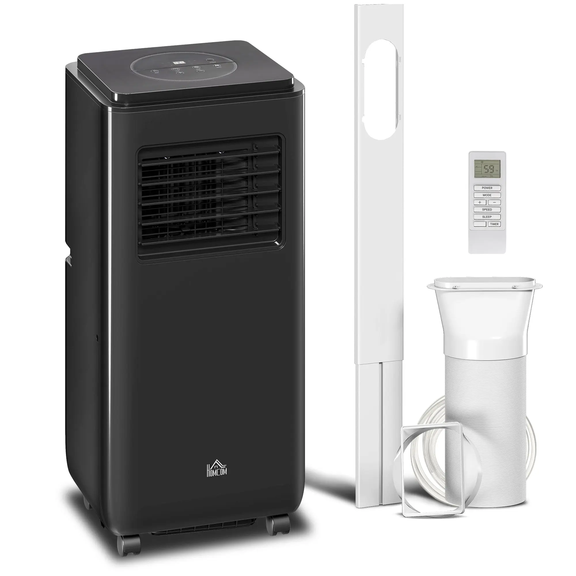 10000 BTU Portable AC for rooms up to 345 sq ft, 3-in-1 Cool & Dehumidify, Black