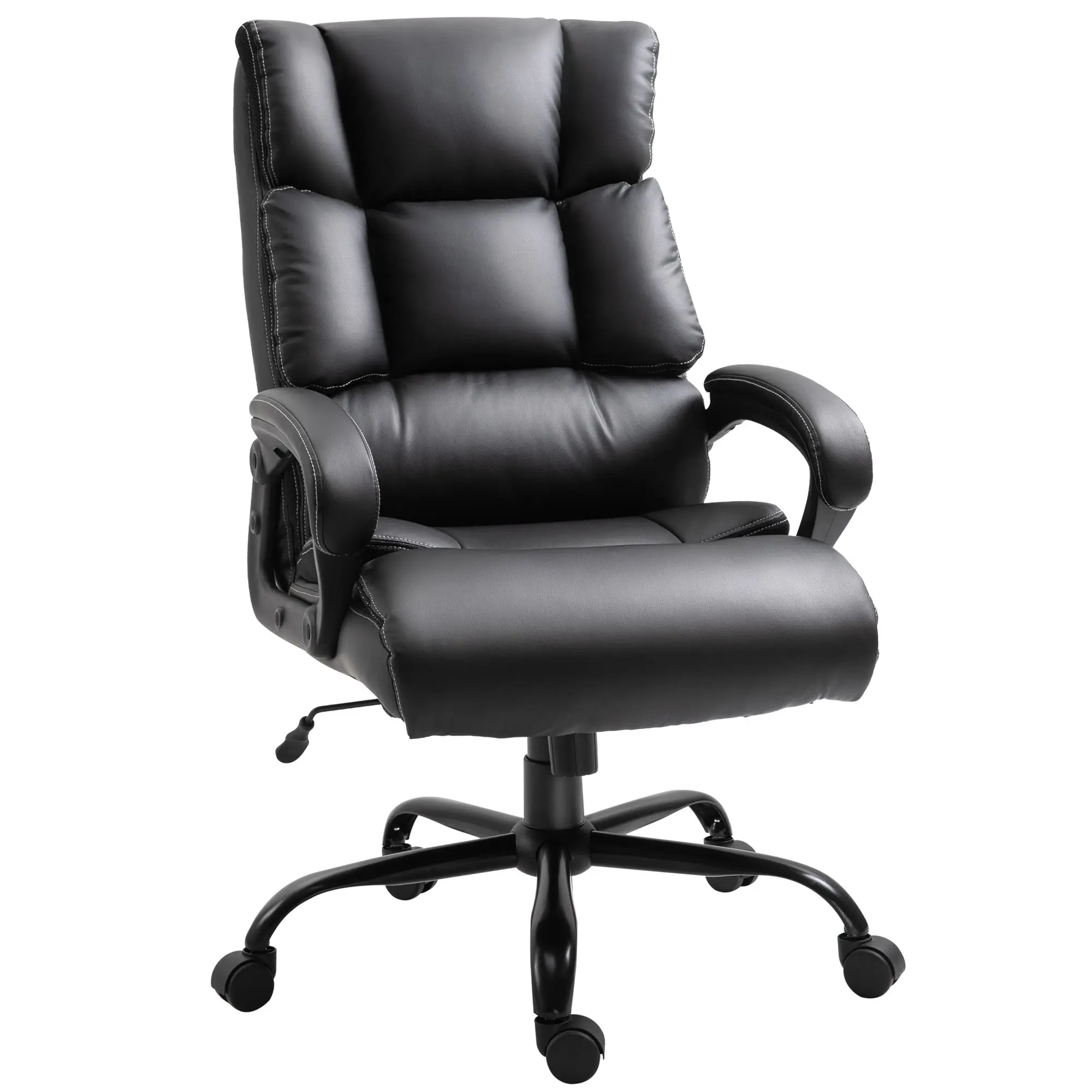360° Swivel Office Chair, Heavy-Duty Chair with Adjustable Height, 400lbs Capacity, Black