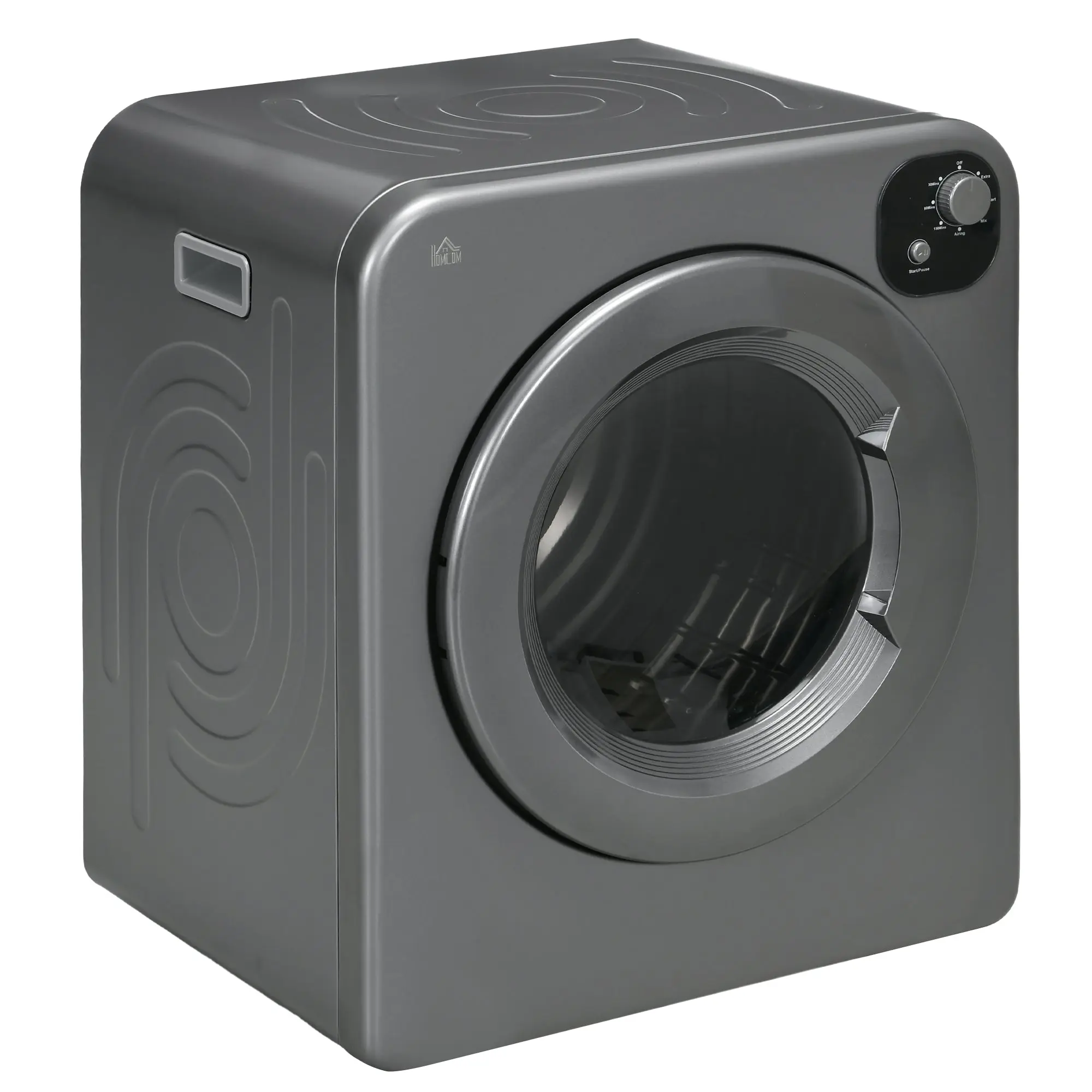 3.2 cu.ft Stainless Steel Laundry Dryer, 1300W Portable Front Load Electric Dryer, Gray
