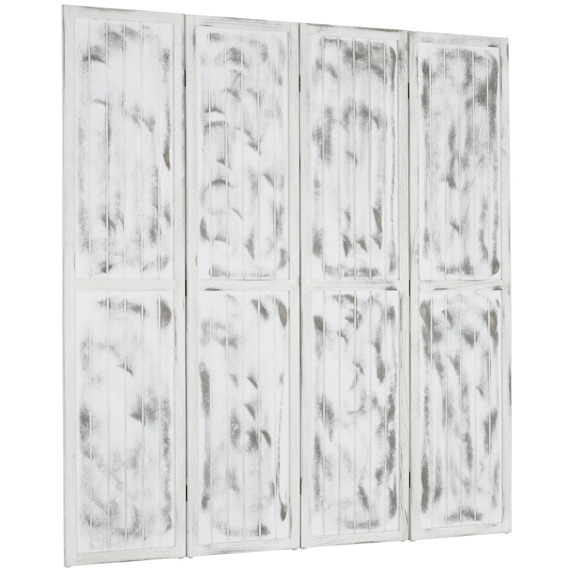 5.5' Foldable Room Divider Screen for Indoor Bedroom Office Rustic White