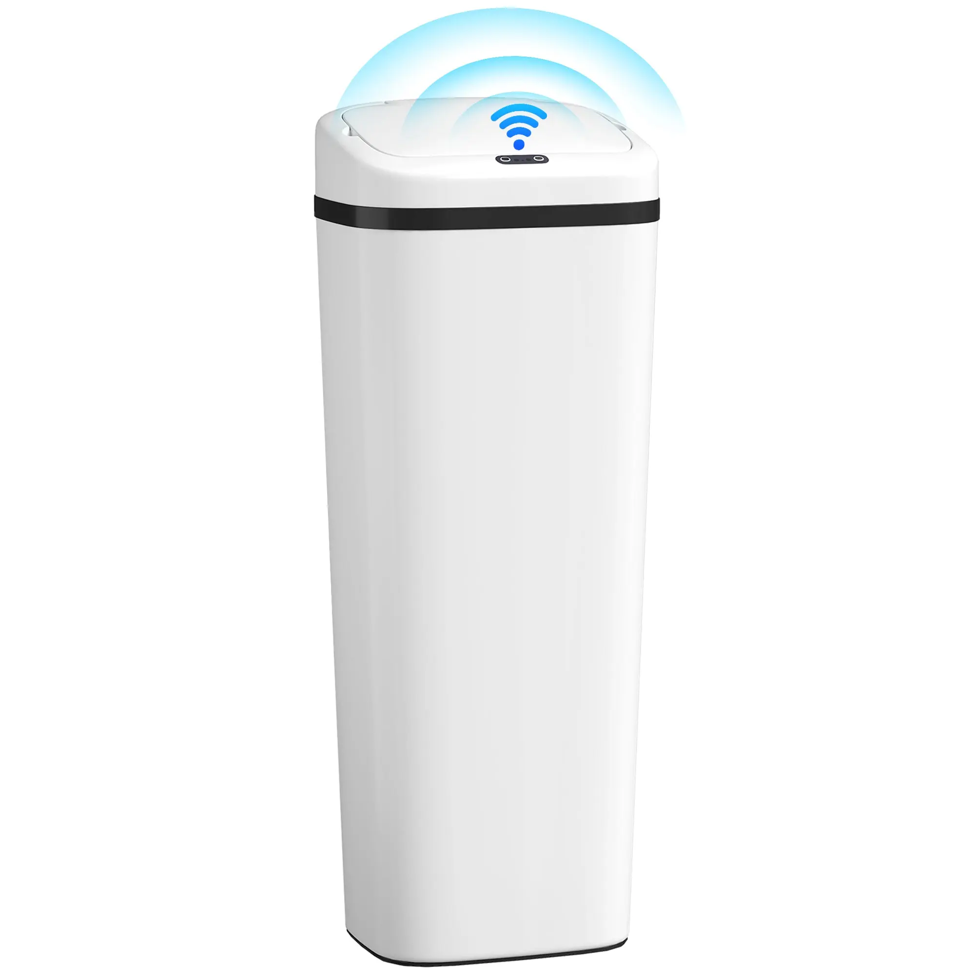 50L Sensor Bin, Stainless Steel Automatic Touchless Slim Kitchen Bin with Dual-Mode Opening, Battery Operated, White