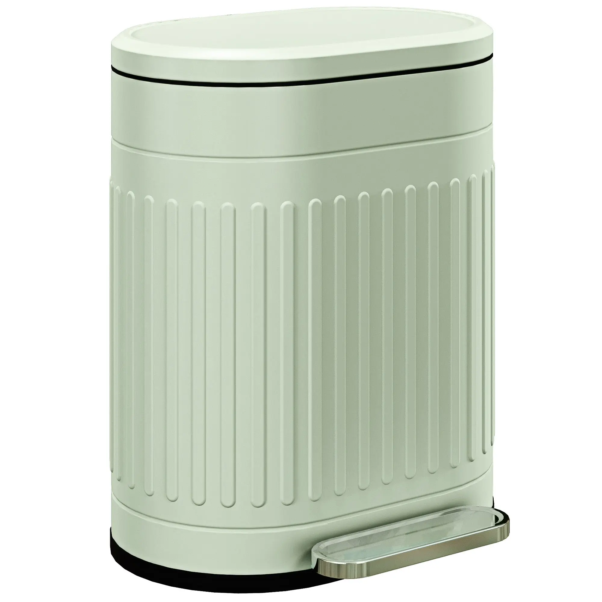 20L Fingerprint Proof Kitchen Bin with Foot Pedal & Removable Inner Bucket, Light Green