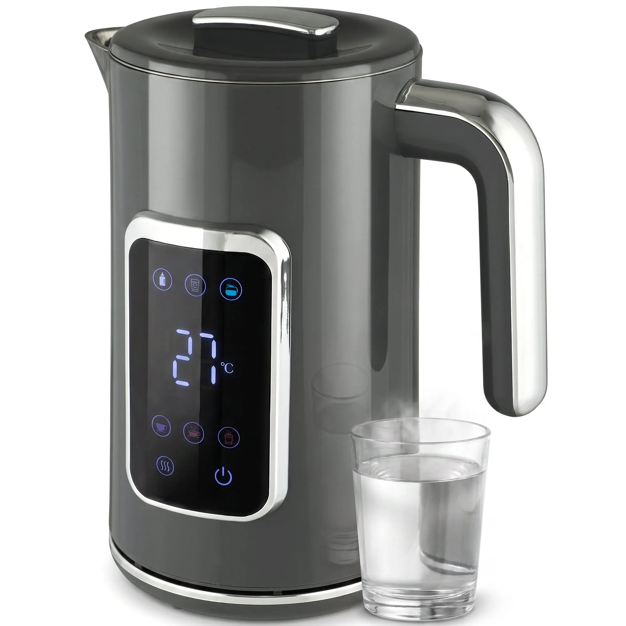 1.7L Fast Electric Kettle with LED Display, Adjustable Temp, Keep Warm, Grey