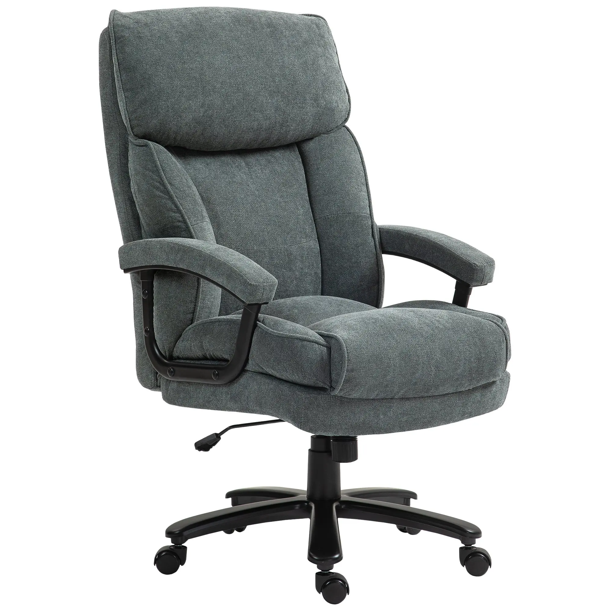 Big and Tall Office Chair, Up to 450 lbs. Overstuffed Executive Office Chair with Swivel Wheels, Grey