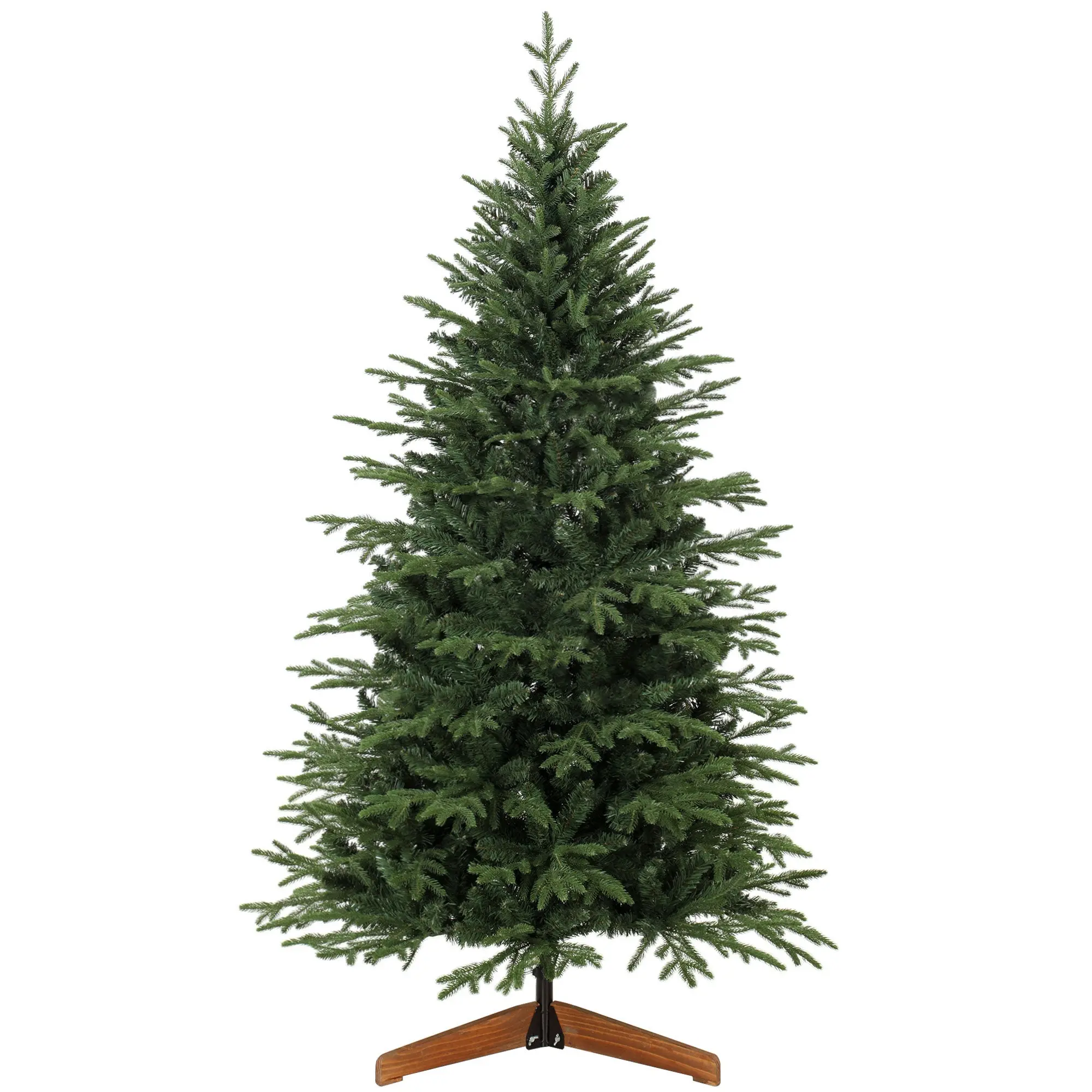 6ft Artificial Christmas Tree with 2081 PE & PVC Tips, Full Hinged, Solid Pine Stand, Green