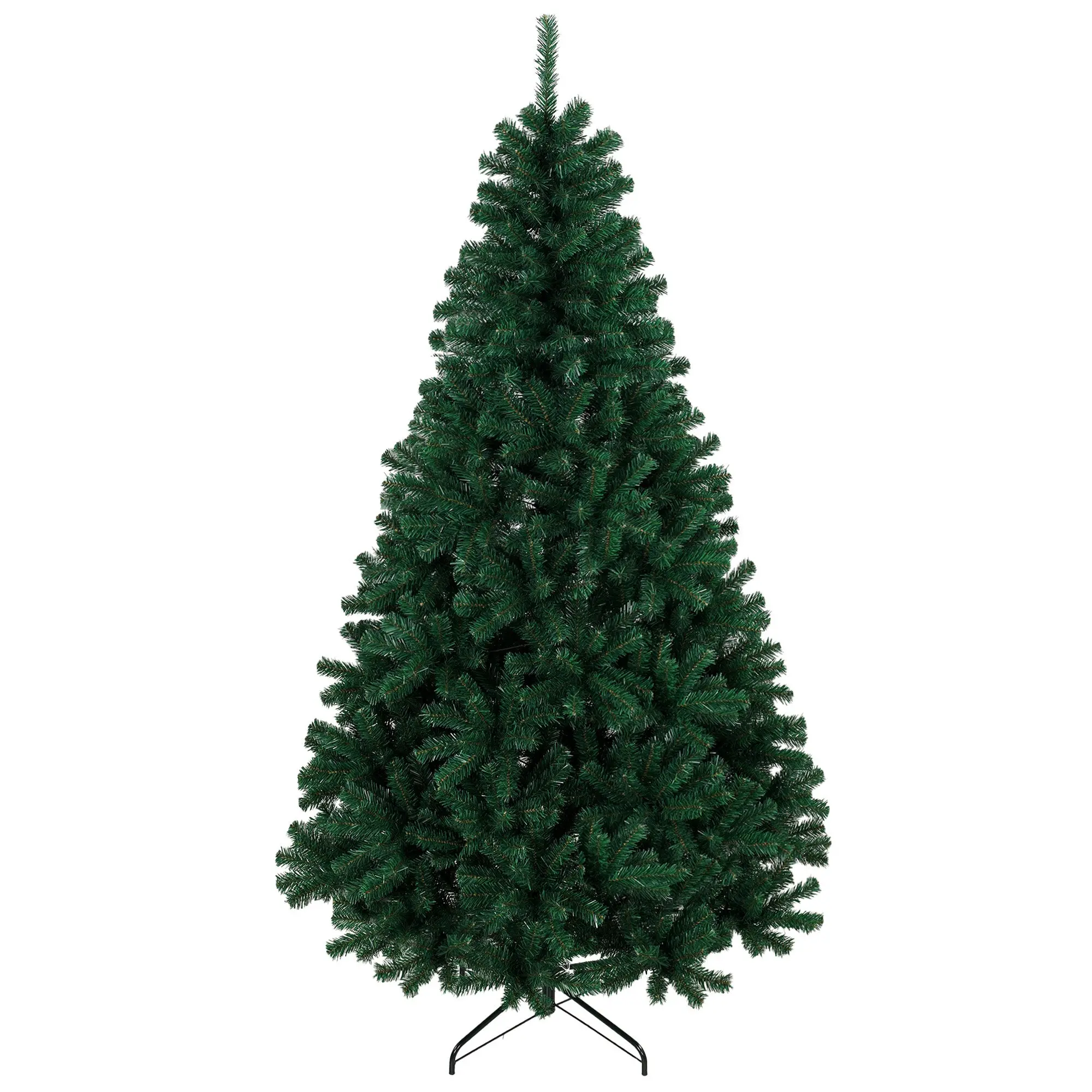 7ft/210cm Artificial Xmas Tree with 1100 Tips, Hinged Fir, Foldable Stand, Green